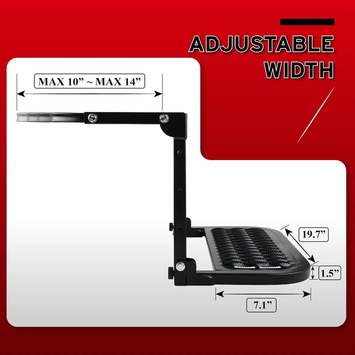 Peldaño antideslizante plegable para camiones, SUV y autocaravanas. Montaje de neumáticos ajustable, resistente, se adapta a la mayoría de neumáticos de 23 a 33 cm y hasta 150 kg