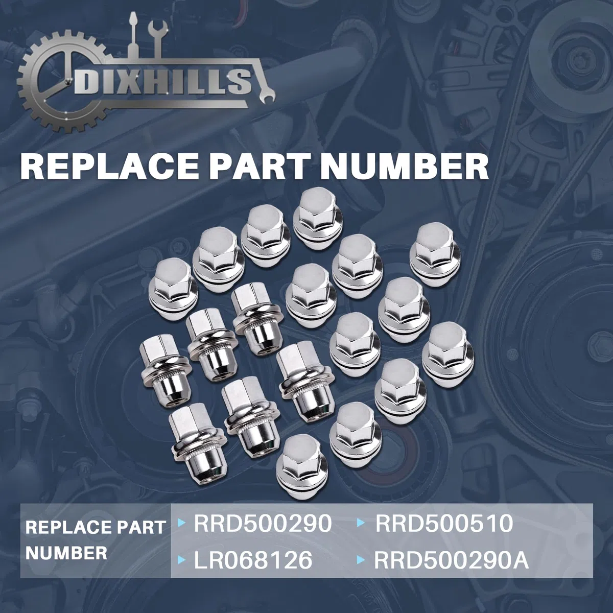 Juego de tuercas de rueda con 20 piezas de tuercas de rueda de acero aleado, compatible con LR Sport 2005-2013, Discovery LR3 LR4 2004-2014, L322 2006-2012, repuesto para LR068126 RRD500290