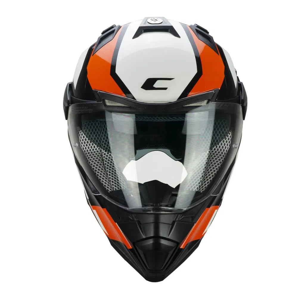 Casco Trail Moto CGM 666 Negro Blanco Naranja HOMOLOGACION 22.06 Talla S