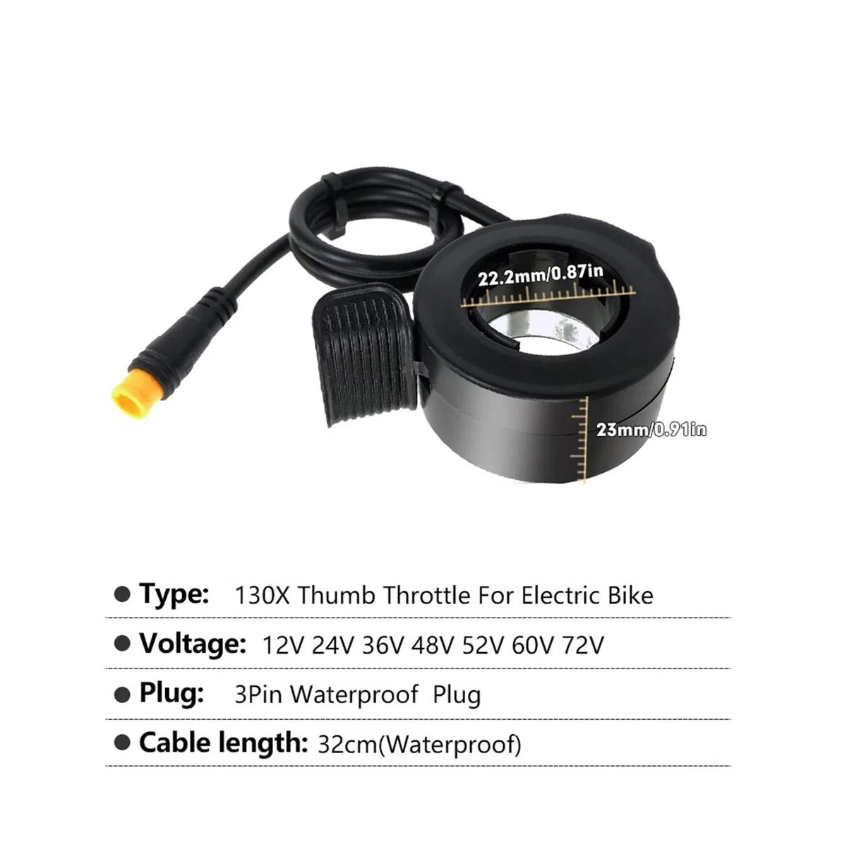 Alomejor - Acelerador de Dedo para Control de Velocidad con Conector Impermeable para Scooters eléctricos
