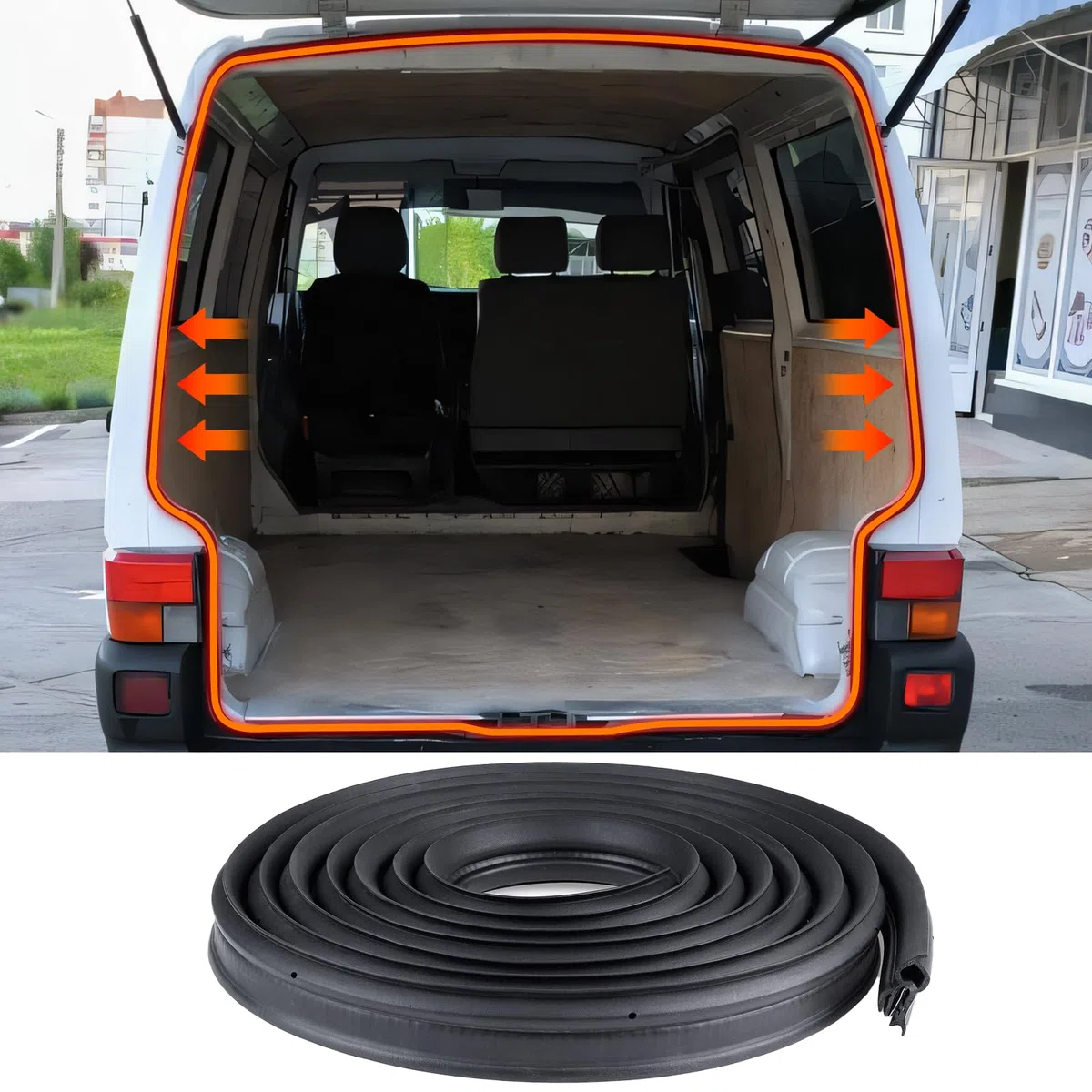 Junta de Goma Para Puerta de Coche 5.4 M, Compatible con VW T4 Transporter 1990-2003. Protección Del Borde de la Puerta, Tierra de Salade de Goma Para Puerta de Coche Negro 721827705B