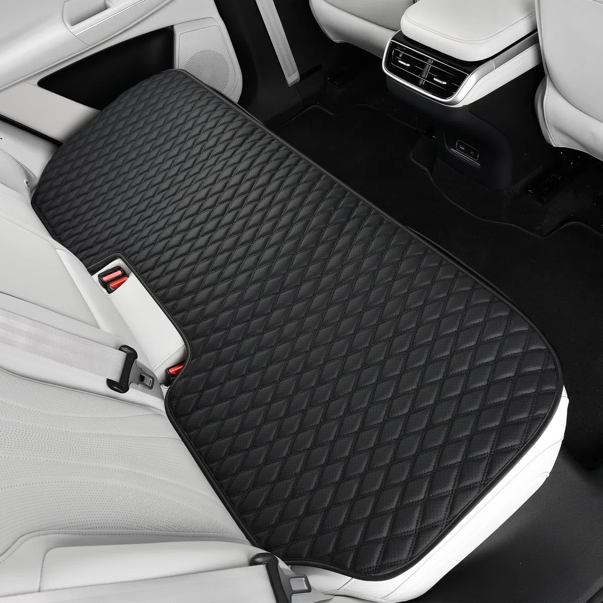 Cubierta de asiento de coche, cojín negro de base de cuero, cubierta universal para vehículos SUV, protector de asiento de coche impermeable y antideslizante (juego completo)