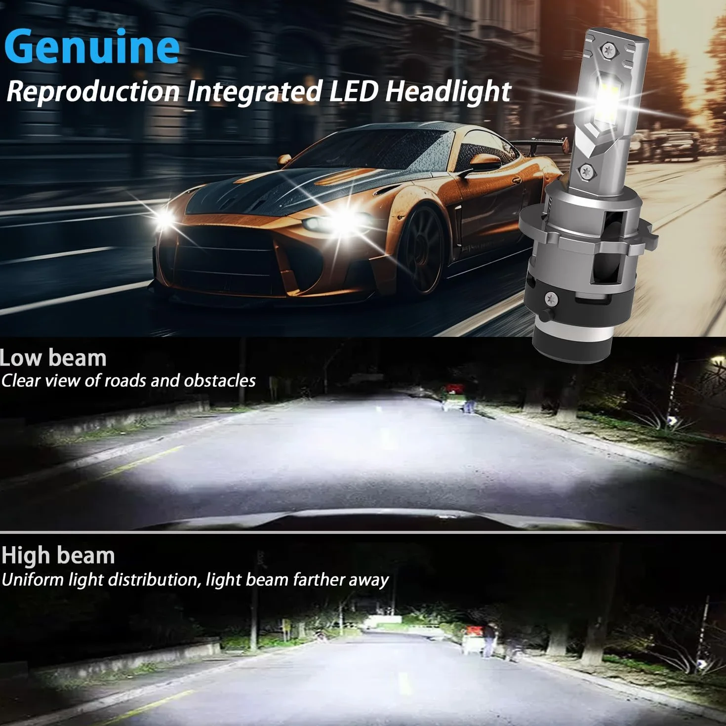 WinPower D2S LED Bombilla Faros 35W 6340LM 6000K Blanco Frío Luz Carretera Cruce Xenon HID Kit de conversión, 2 Piezas