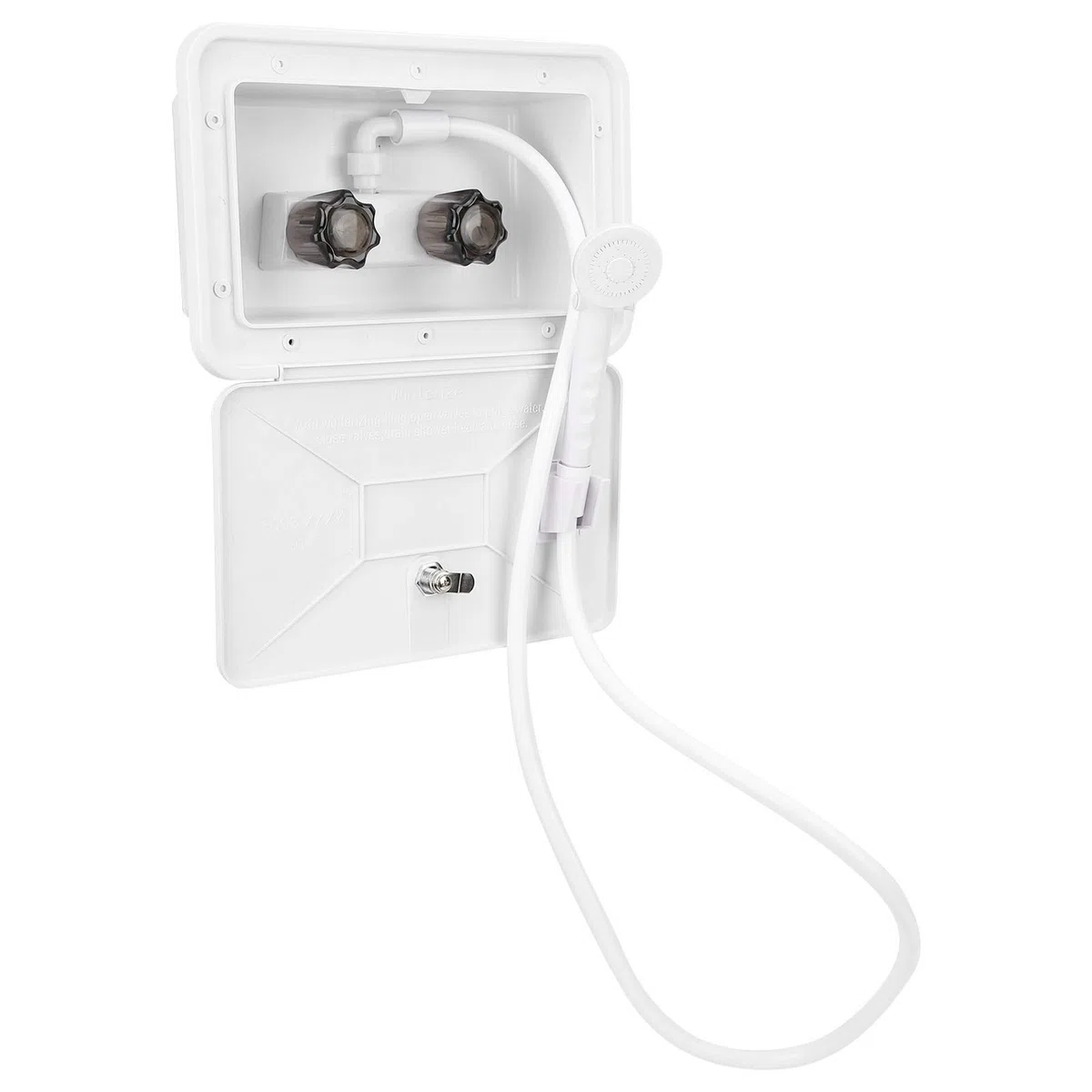 Tbest Kit de Caja de Ducha, Caja de Ducha Exterior, Kit de Lavado al Aire Libre con Cerradura, Accesorio para Barco, Autocaravana, Grifo Exterior, Herramienta de Ducha para vehículos recreativos