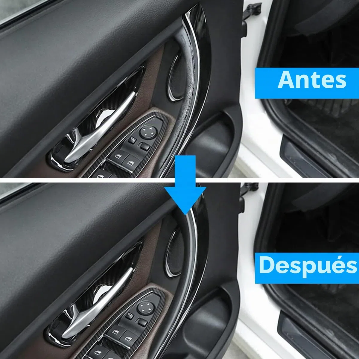 2PCS Compatible con Tirador Puerta BMW Serie 3 F30 F31 F34 F80 Manijas Para Puertas Izquierdo+ Tirador Puerta Derecha Serie 4 F32 F33 F36 F82 F83 Manillas Puertas Interior-Negro
