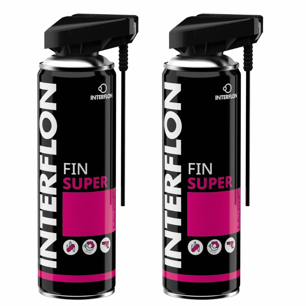 Interflon Spray lubricante seco Fin Super – con tecnología MicPolo – Paquete doble 2 x 300 ml