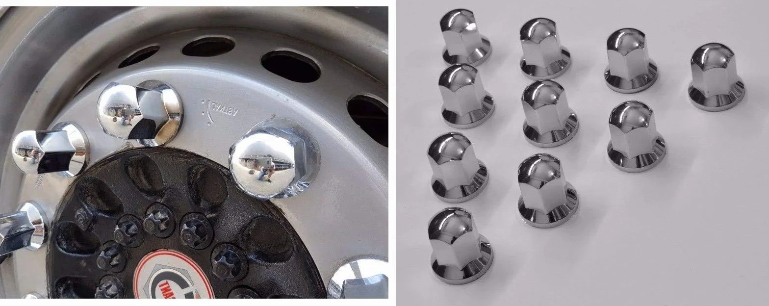 30 piezas tapas cubiertas de pernos de tuerca de 33 mm plástico cromado rueda camión camioneta remolque