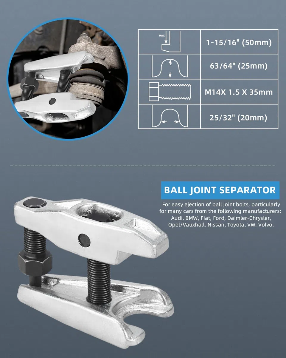 BOOMSTART Juego de 3 herramientas para extracción de rótulas de dirección, articulaciones de rótula y articulaciones esféricas