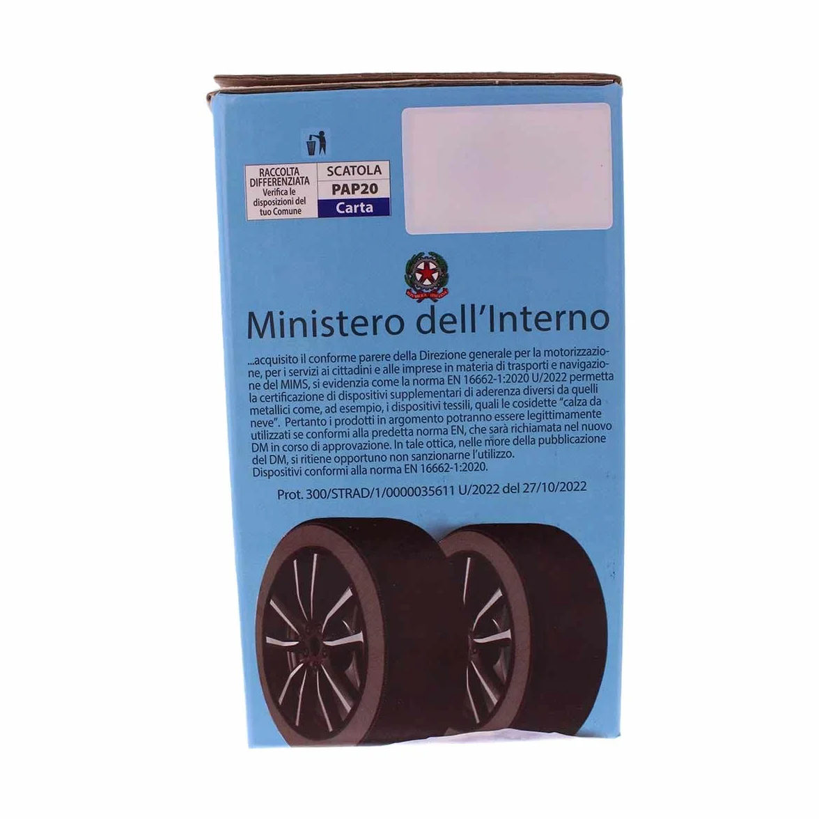 A2ZWorld Cadena de nieve textil para neumáticos, calcetines de nieve para automóviles, aprobado EN 16662-1, color negro, tamaño (L)