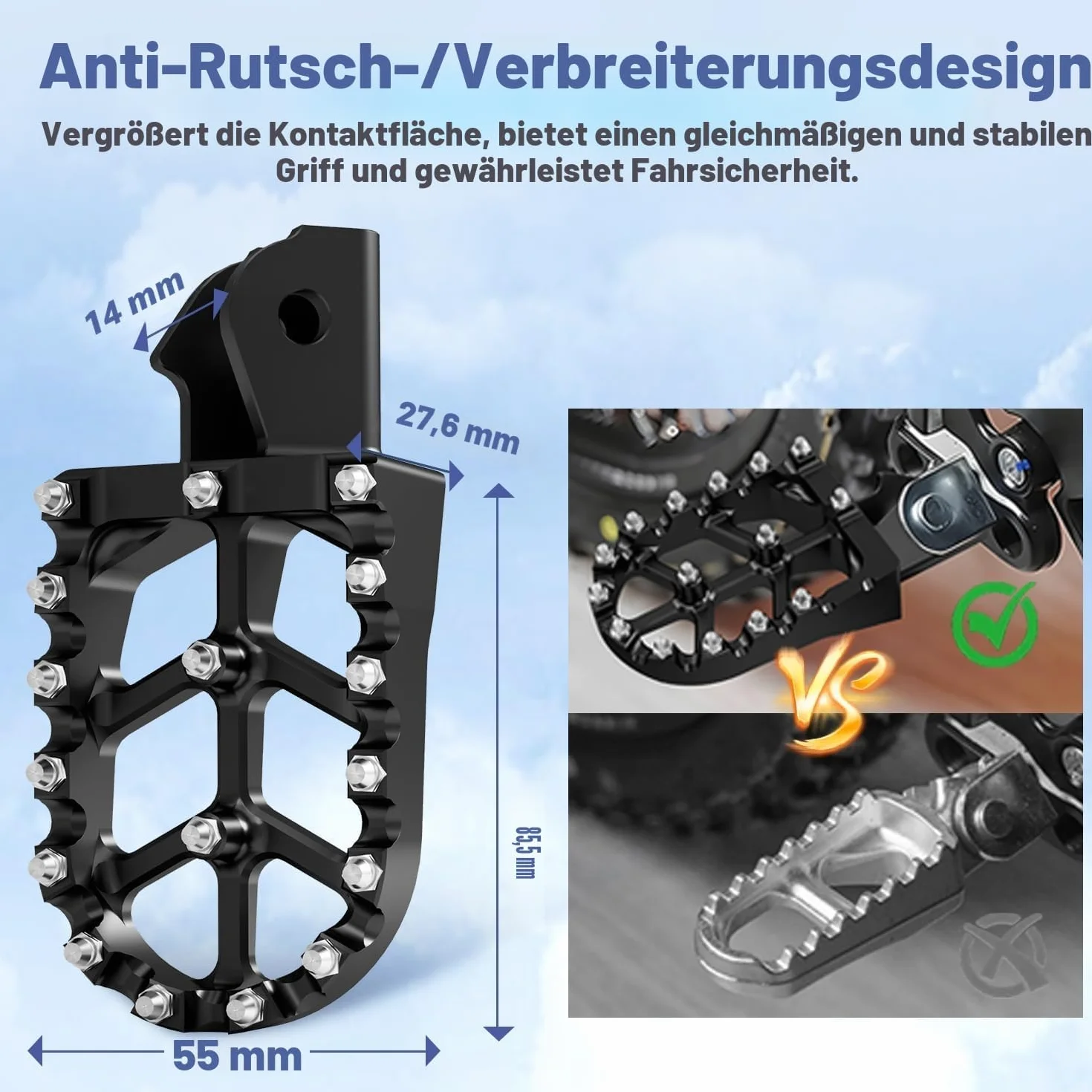 1 Par Estriberas Moto para Ducati Scrambler Desert Sled 2017-Present, Reposapiés de Motocross Pedales de Carreras Antideslizantes Accesorios de Repuesto Moto Kit