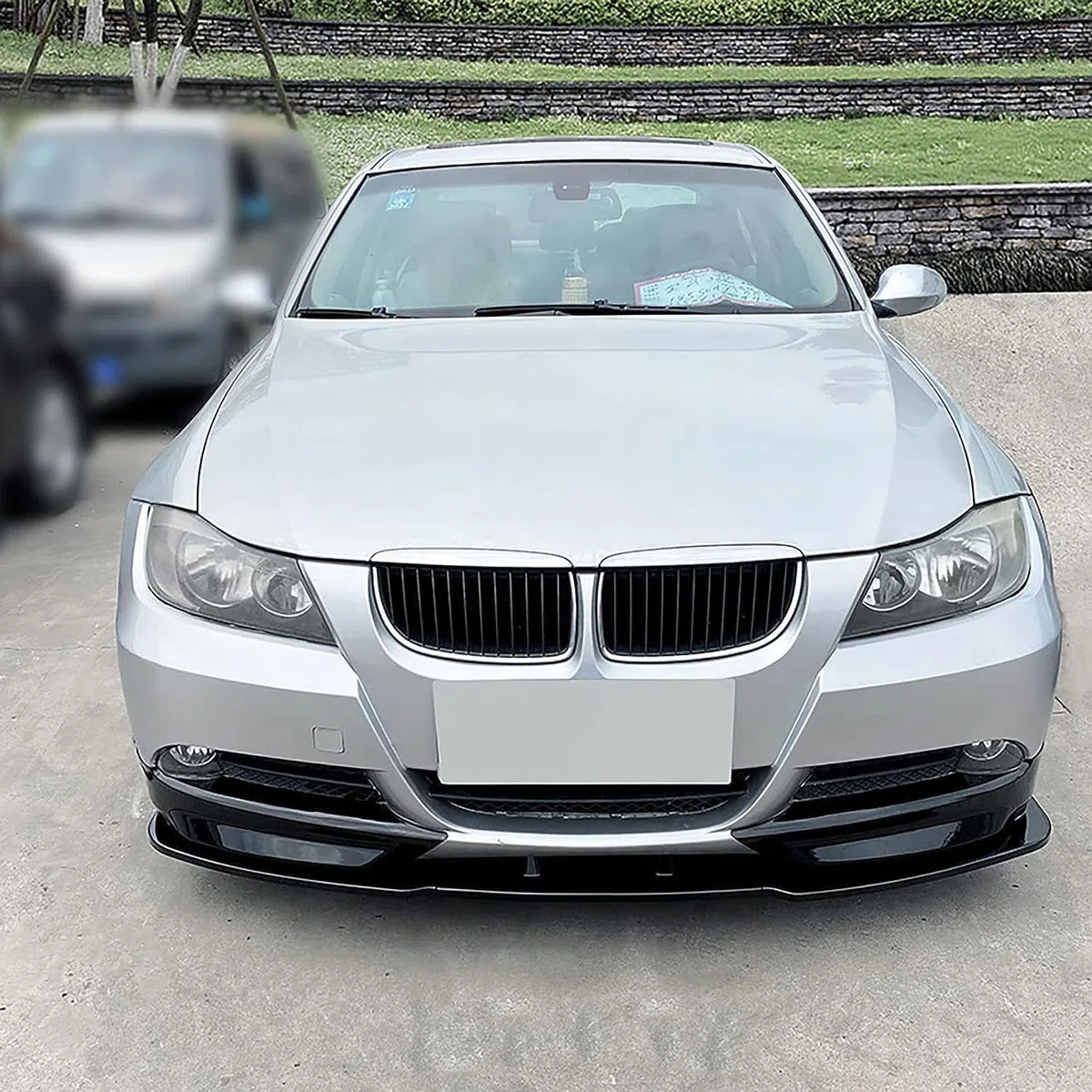 Coche Alerón Delantero para BMW 3 Series E90 E91 320i 325i 2005-2008, Frontal Spoiler Labio Difusor Separador Tuning Performance Accesorios,A/Gloss Black
