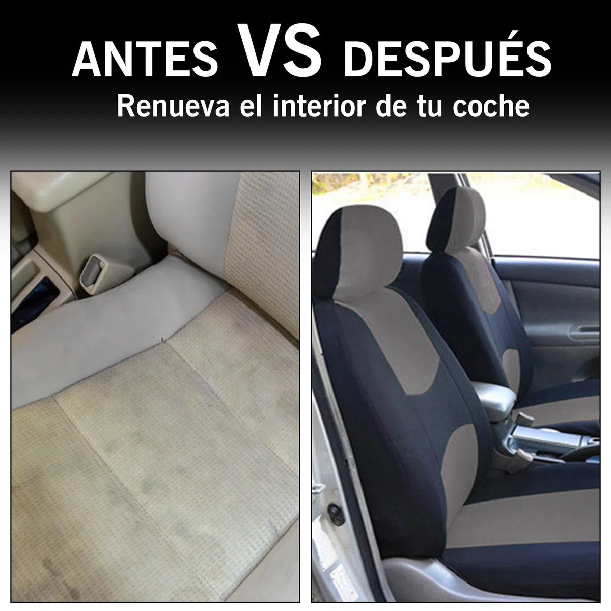 Fundas Asientos Coche universales de 5 plazas, Apta para Fundas Asientos Coche universales Delanteros y Traseros con reposacabezas, Resistente al Desgaste y antideformación (Gris)