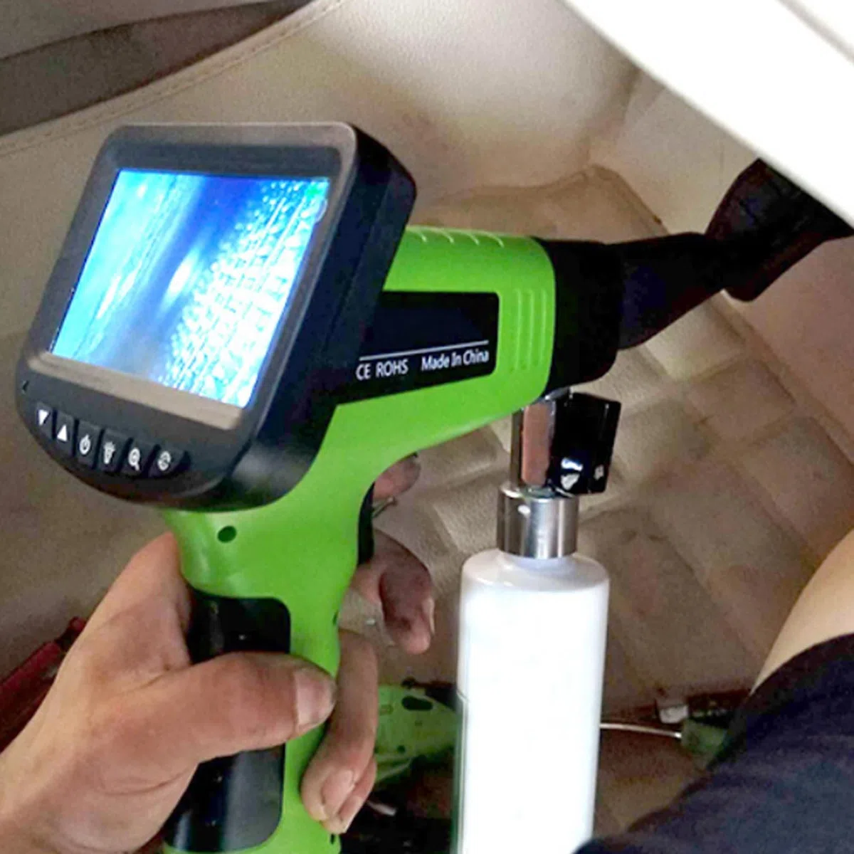 KIMISS Pistola de Limpieza de Aire Acondicionado de Coche con Pantalla LCD, Endoscopio y Pantalla 4K HD para Limpieza Eficaz de Tuberías y Cajas de Evaporación