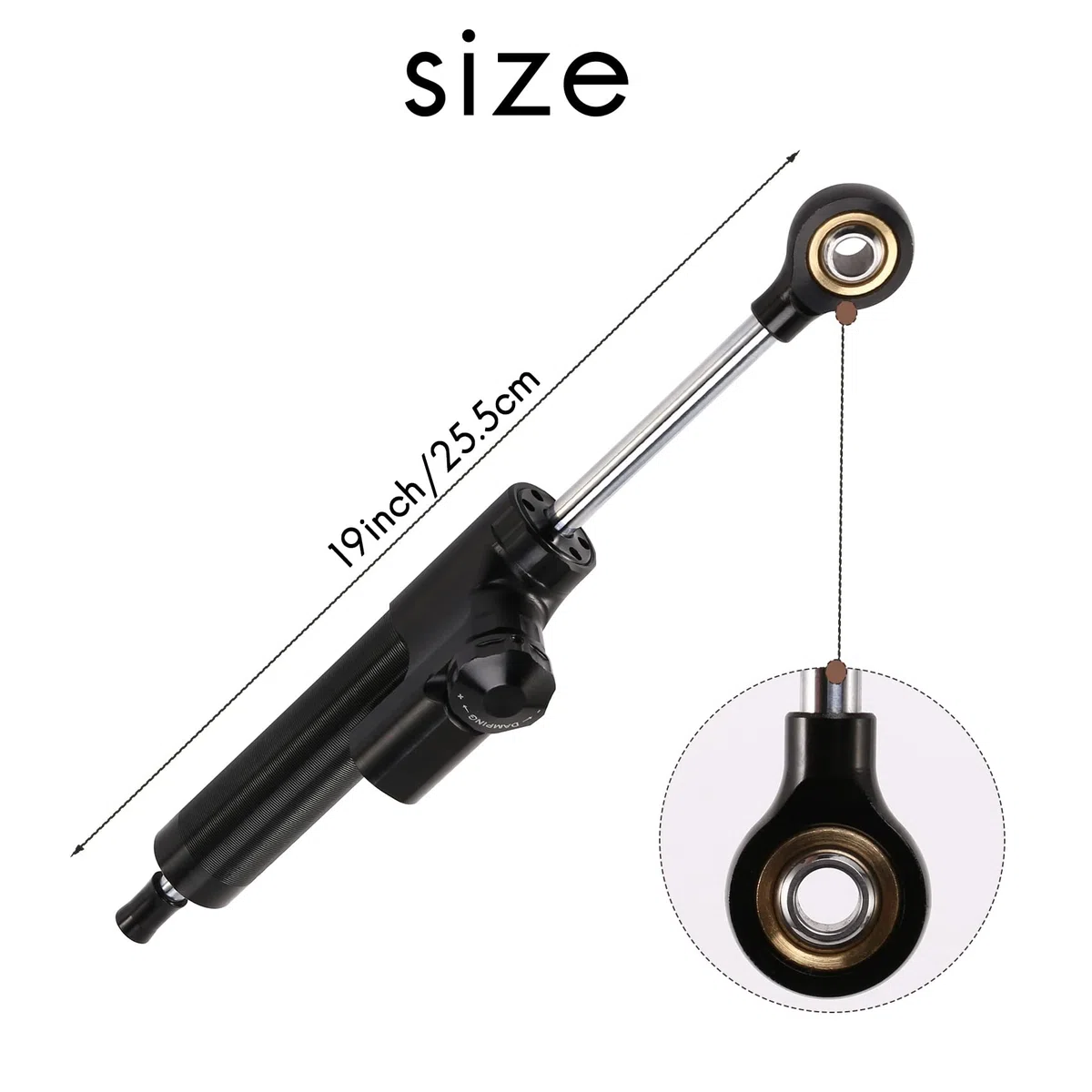 Regulador de dirección universal para motocicleta, estabilizador lineal, control seguro inverso CNC para MT09 MT07 YZF R1 R6 Negro, 500082134A3