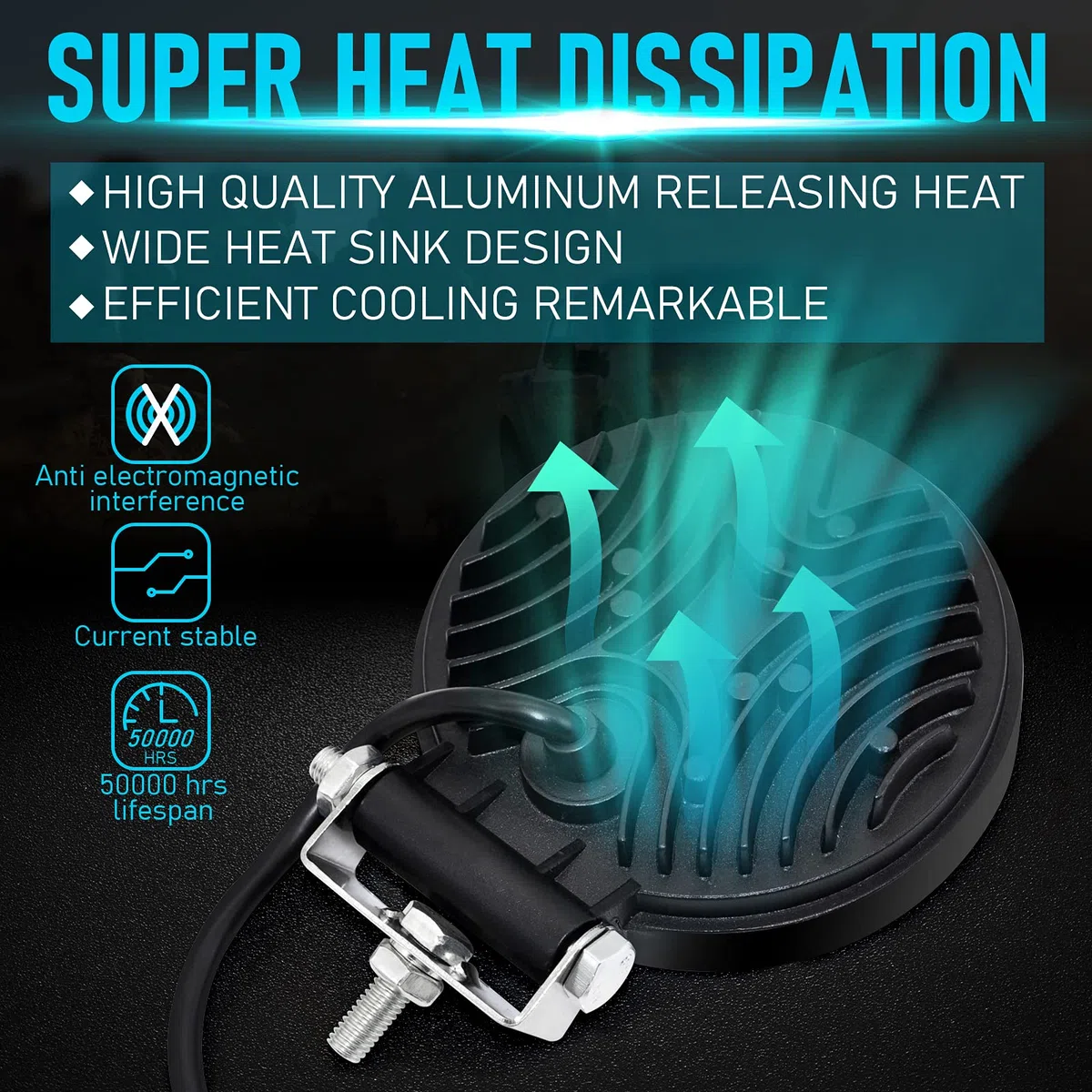 Dinfu Redonda Offroad Flood lumière de 4 "102W Techo de conducción todoterreno con trabajo luz antiniebla para Jeep, SUV, camión, cazadores