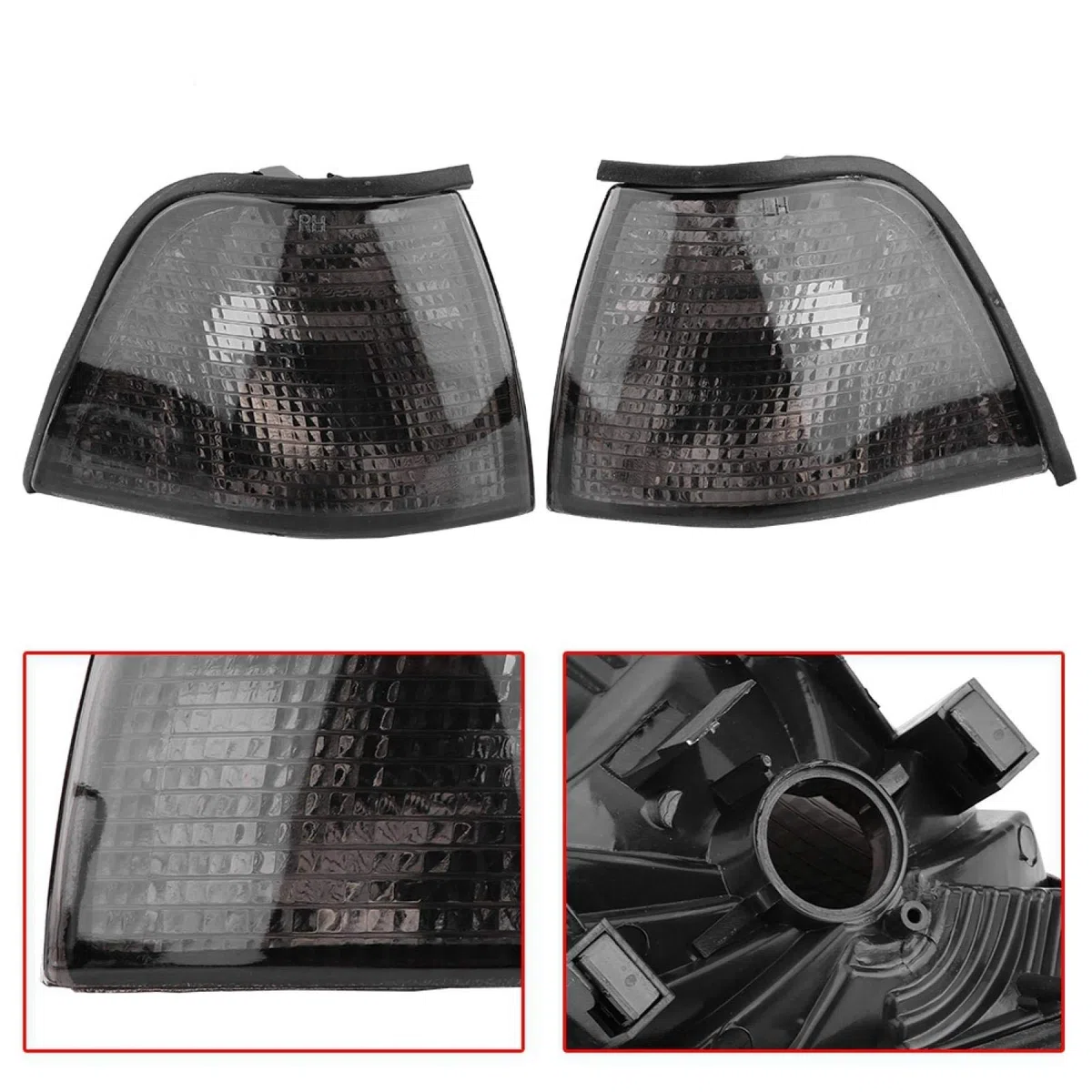 Yctze para faros para e36 compact intermitentes e36 e36 sedan lights Par de cubiertas para luces de esquina para Serie 3 318i 325i E36 4DR Sedan & Wagon 92-98 Cubierta de luz de esquina Cubierta