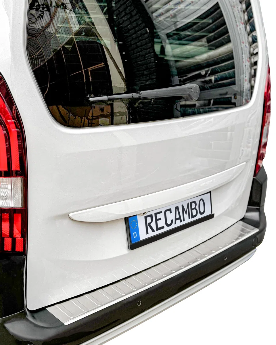 RECAMBO | Protector de Parachoques Trasero | Compatible con Peugeot Rifter | a Partir de 2018 | Acero Inoxidable Mate | Protección Borde de Carga
