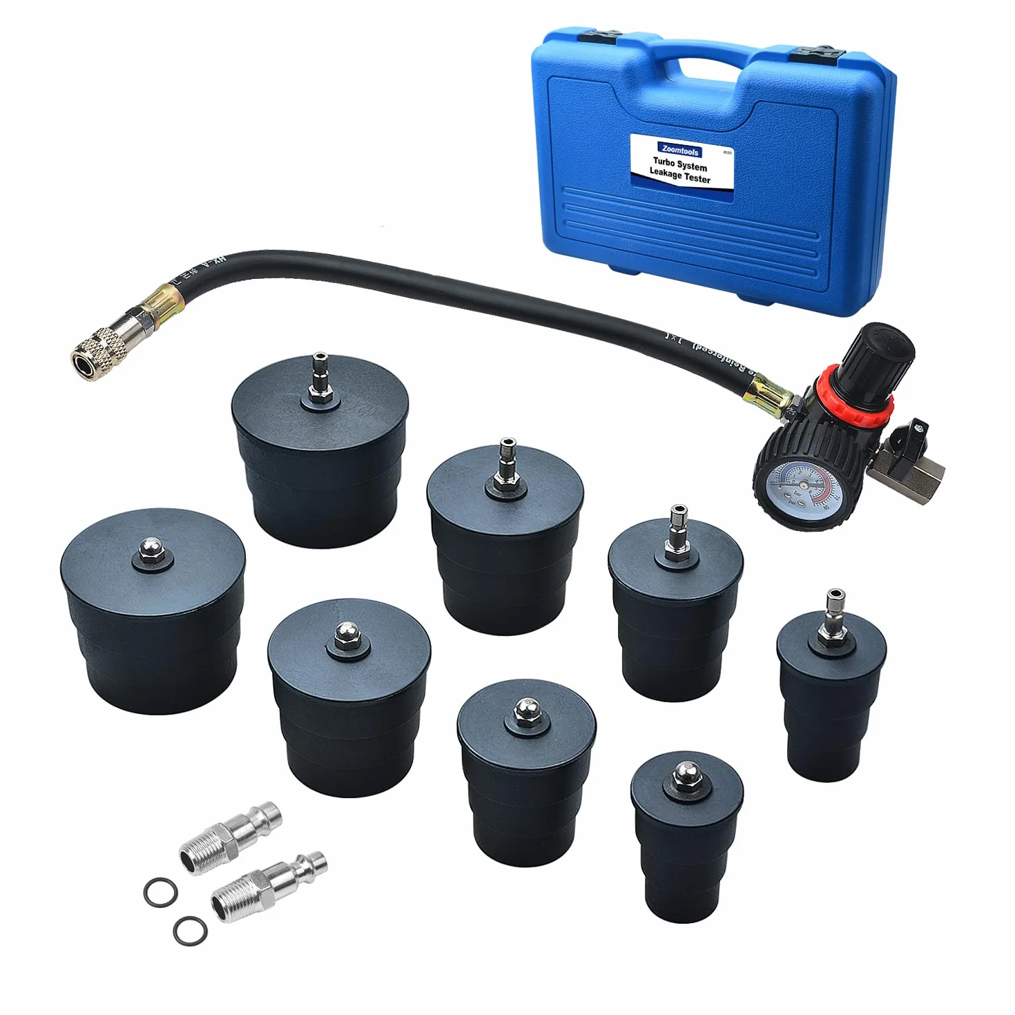 Herramientas de comprobación de impulso de turbocompresor, fáciles de usar, 4 pares de adaptadores, herramientas de comprobación de fugas para sistema frío para mangueras de 1.38-3.54