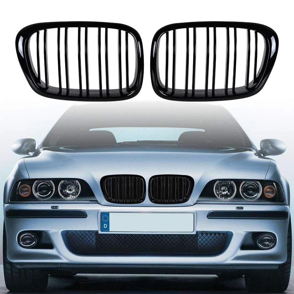 Rejilla negra para BMW E39 Serie 5 M5 1999-2003, plástico ABS, JK129, repuesto, clip