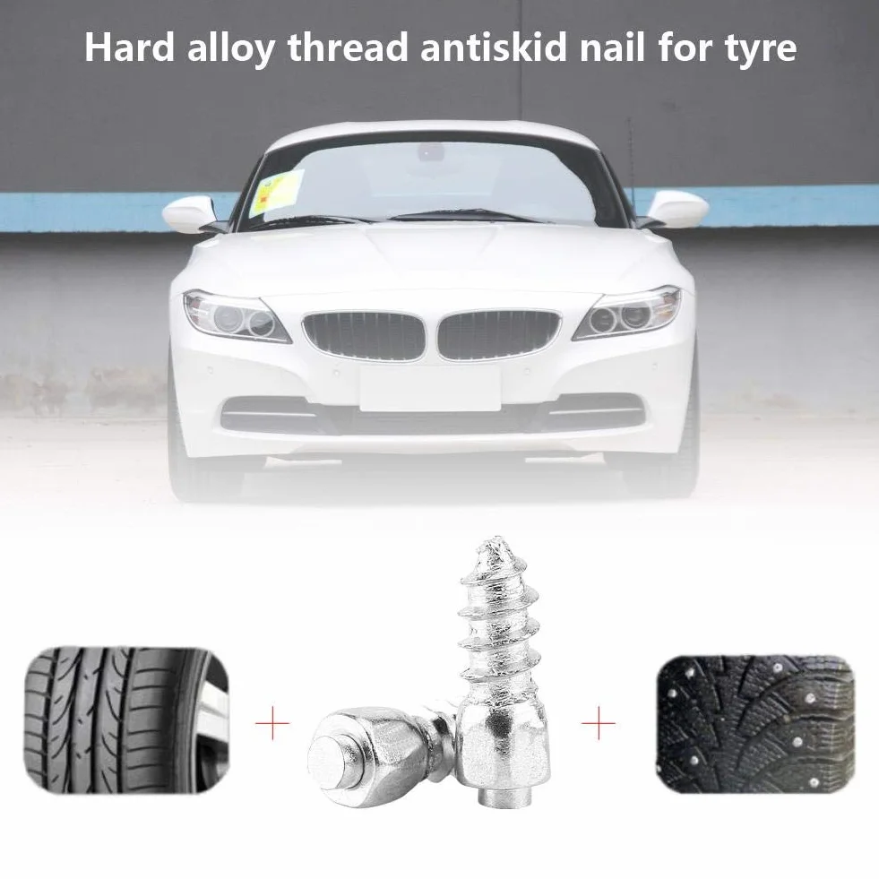 KIMISS Tornillos para neumáticos de 12mm, 100 unidades, para coche SUV ATV, antideslizantes, clavos para nieve, accesorios automotrices