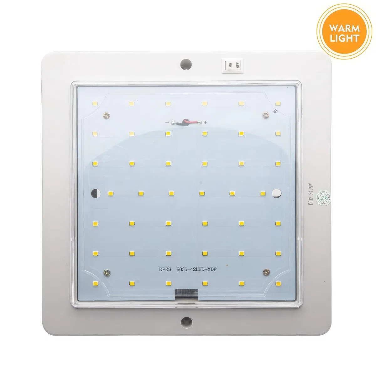 12V-24V LED RV lámpara de techo para caravana camping-Car barco, 9W luces de techo lámpara de techo LED blanco cálido