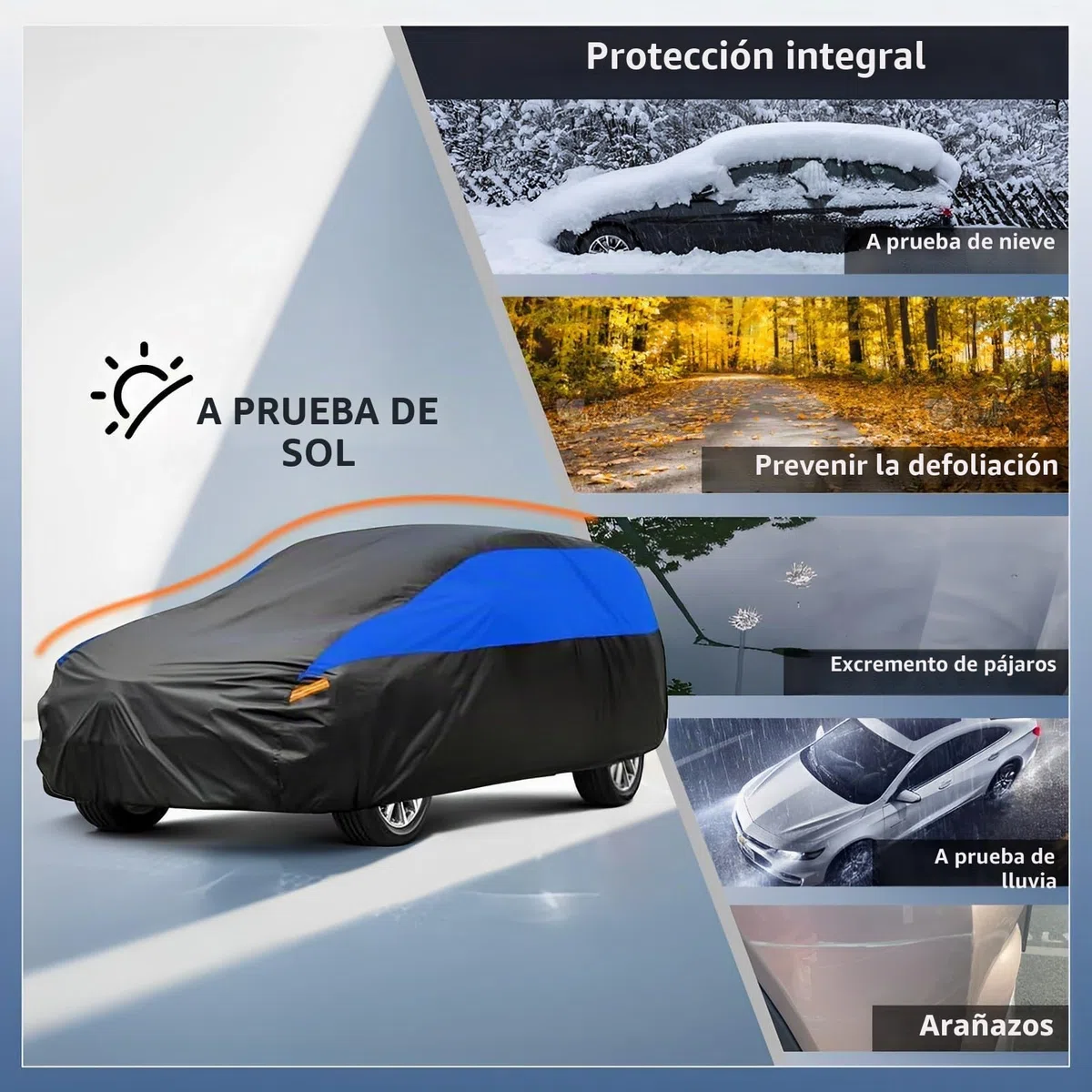 Funda Coche Exterior Gunhyi, Impermeable y Transpirable, Funda a Coche Resistente al Polvo Lluvia los Rasguños, Adecuada para SUV BMW X3, Volvo XC60, Stelvio, RAV4, GLA, Audi Q5 Etc. (460 a 485 cm) YL