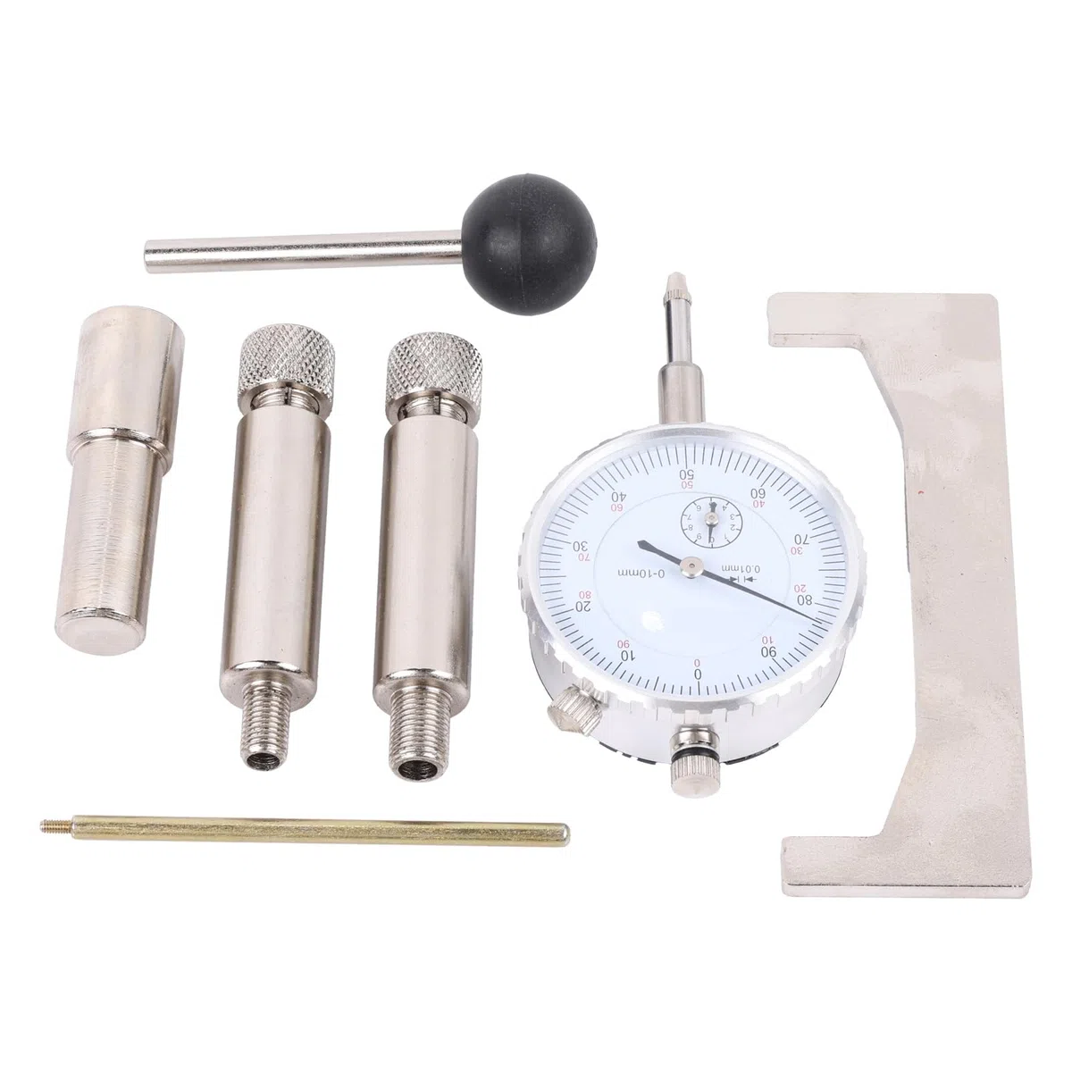 7 piezas de bomba de inyección, herramienta de ajuste, reloj comparador, herramienta de ajuste para bomba de inyección, juego de reparación de bombas de inyección, juego de conectores de