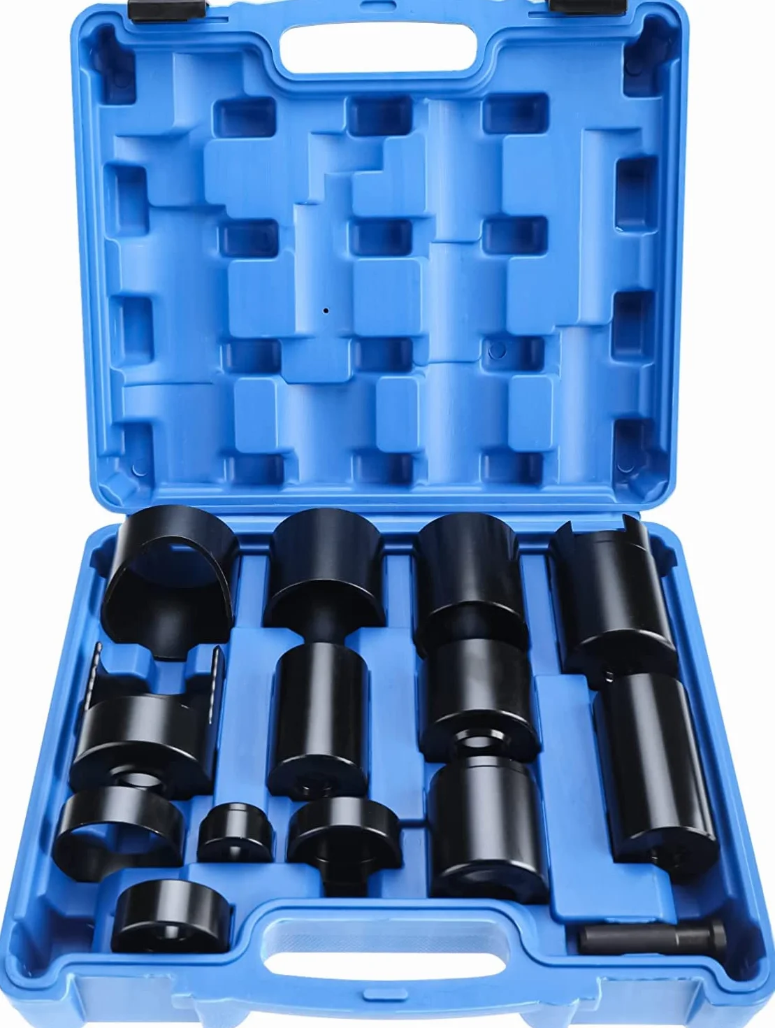 FreeTec Juego de adaptadores para prensas de Taller, adaptadores para Todos los Coches y Camiones, 14 Piezas
