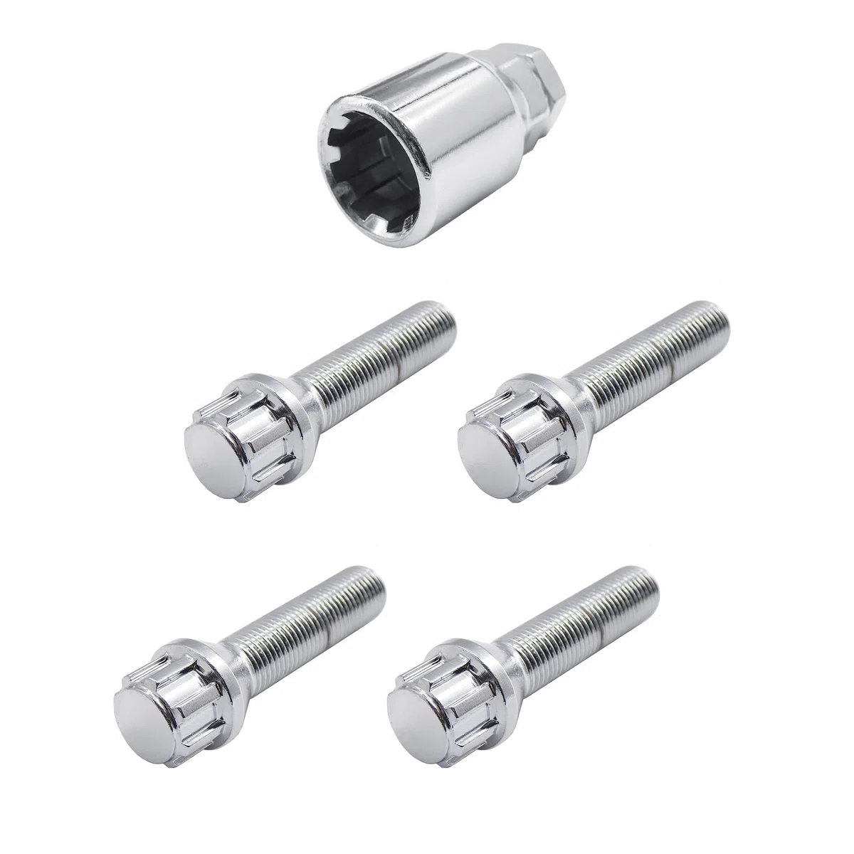 SIMONI RACING BRA/70 Kit 4 pernos antirrobo - Tornillos antirrobo para ruedas llave 17-19 M14x1.5 Longitud 50 mm