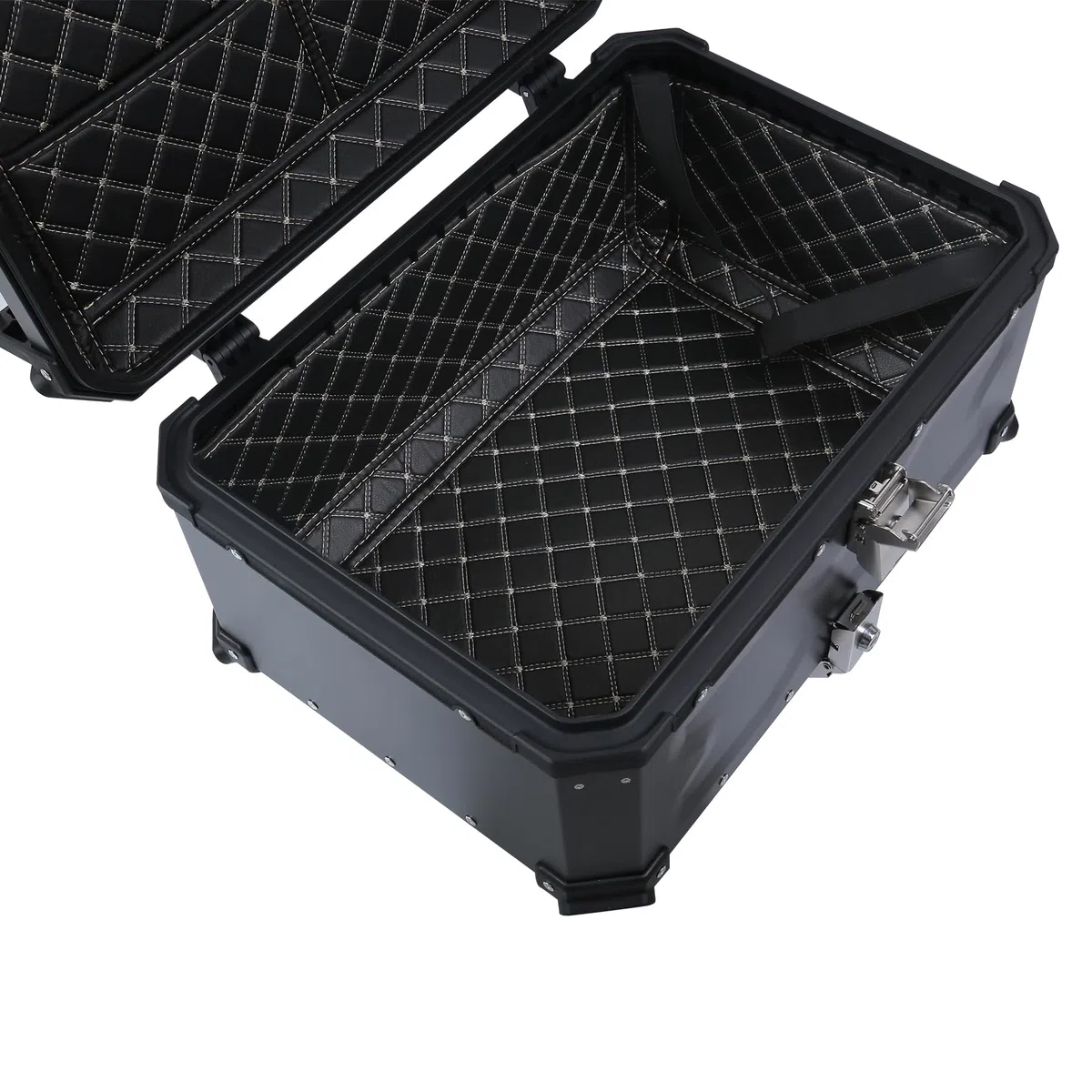 Samger - Maletín para moto (65 L, aleación de aluminio, forro de piel, desmontable, con cerradura)