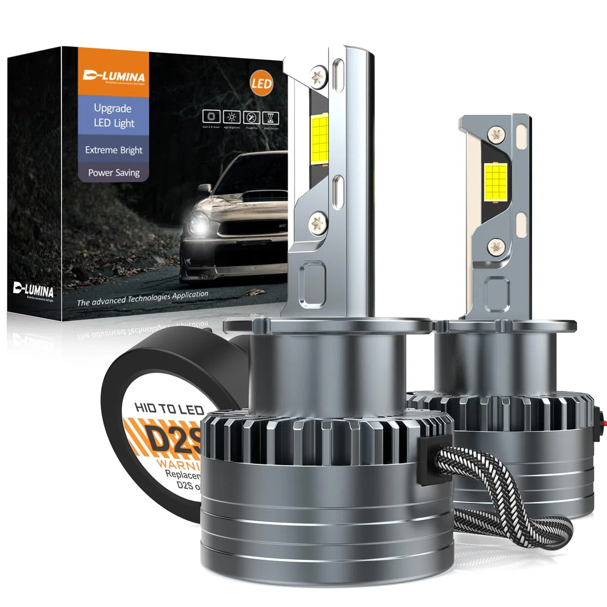D-Lumina Bombillas LED D2S,120W 20000LM 6500K,Color Blanco Extremadamente Brillante para Faros de Coche, Antierror Canbus, Sustituye a Las Bombillas Xenon HID OEM Plug and Play,2 Piezas