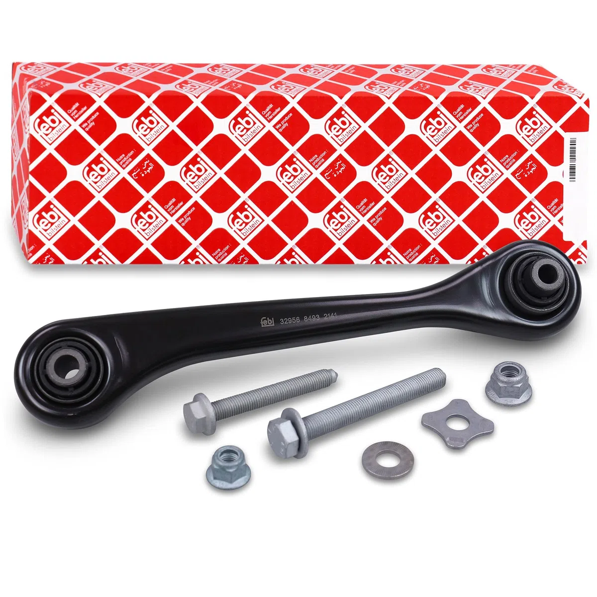Febi bilstein 40439 Brazo de suspensiÃƒ³n (con cojinete, tornillos, tuercas, discos de fijaciÃƒ³n y arandela de superficie)