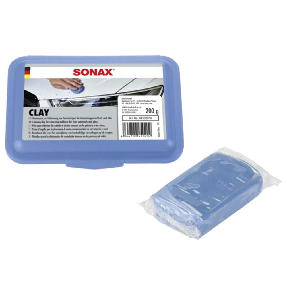 SONAX 04502050 CLAY Plastilina elimina suciedades tenaces en la pintura y el vidrio (200 g)