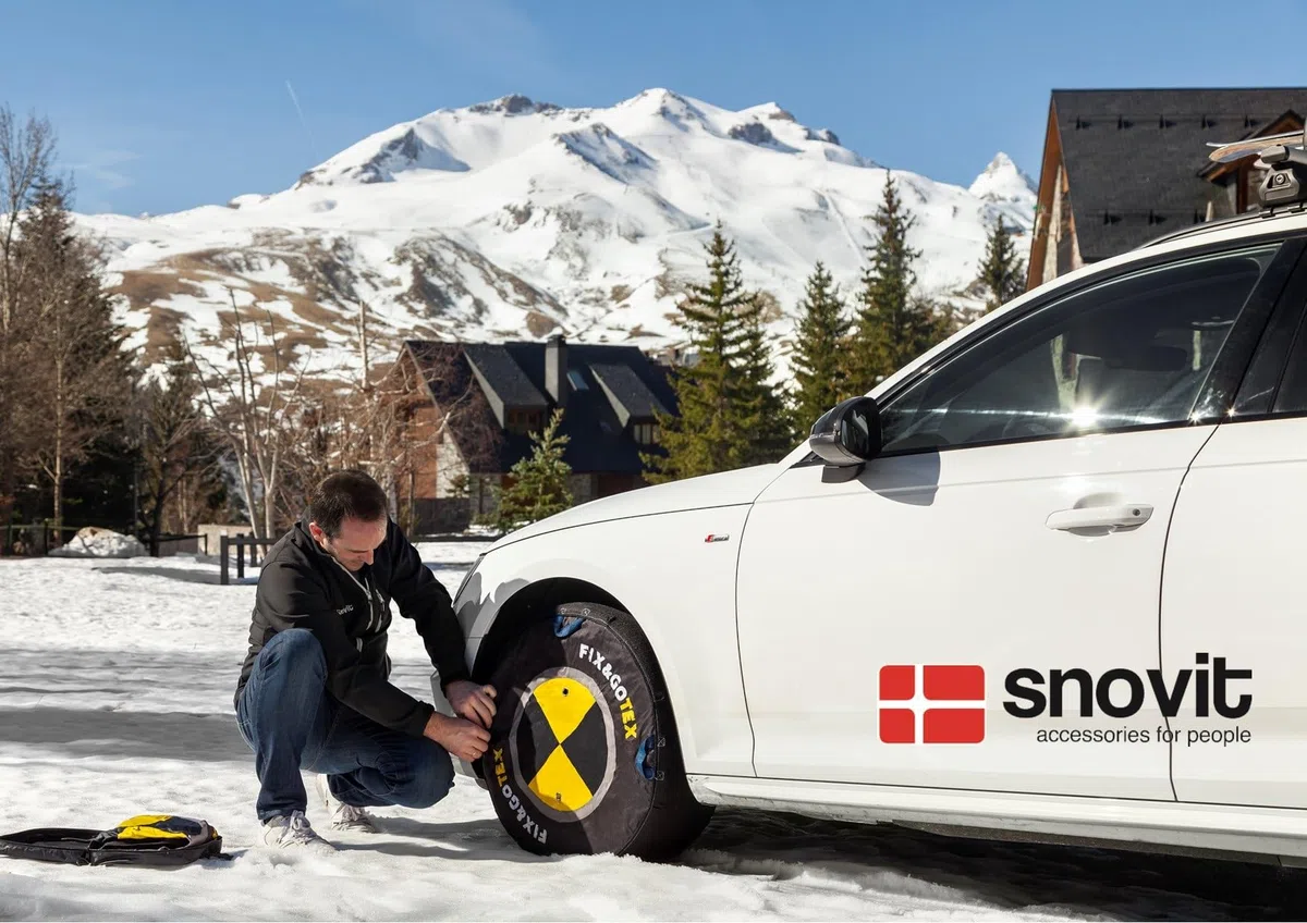 SNOVIT Fix&GO Tex Talla N1 - Cadena de Nieve Textil. Turismo, SUV, 4X4 y Furgoneta. Certificación ÖNORM EN-16662-1. Set 2 Uds.