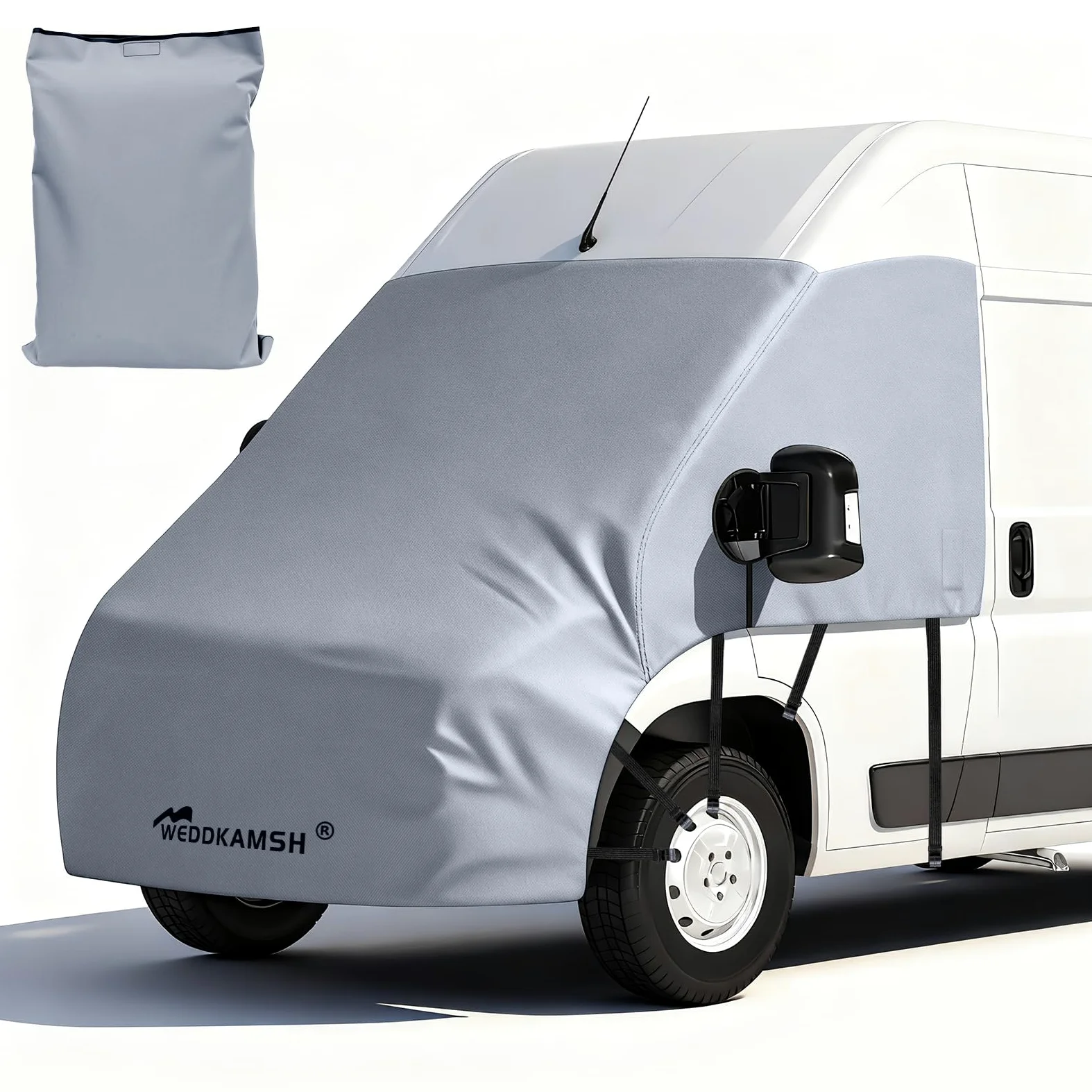 Cubierta de parabrisas frontal compatible con FIAT Ducato Serie 8 a partir de 2006, lona de protección del parachoques para autocaravana, alfombrillas térmicas de alta calidad para protección solar