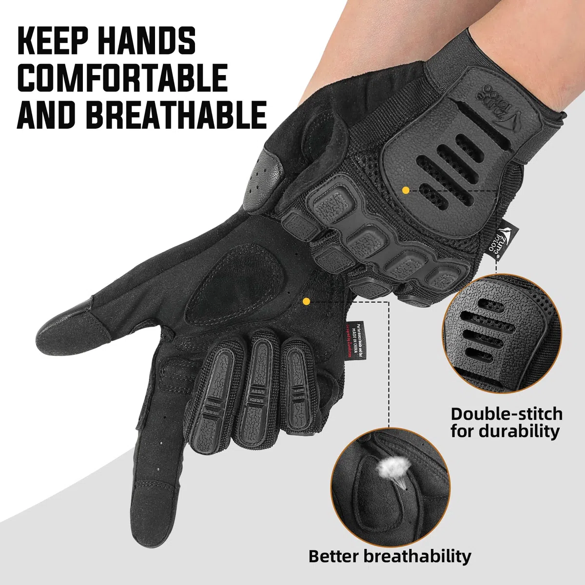 Zune Lotoo Guantes Tácticos Militar, Guantes Airsoft Compatibles con Pantalla Táctil para Hombre Mujer, Guantes Moto Verano Transpirables y Amortiguadores para Paintball Airsoft Motocross