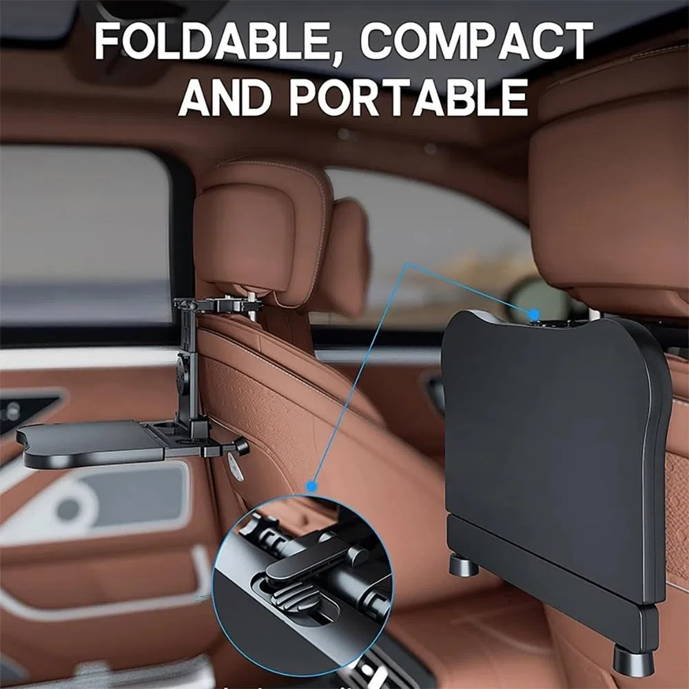 NEWFUN Mesa de Asiento Trasero para Coche, Escritorio con Portavasos y Soporte para Móvil, Escritorio para Portátil para Viajes en Coche, para Trabajar, Escribir, Comer, Viajar