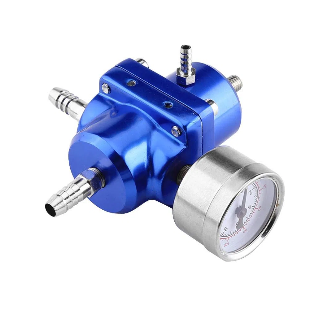 Regulador de presión de combustible con manómetro-tomei regulador presion gasolina-Regulador de presión de combustible de aleación de aluminio Duokon, regulador de presión universal FPR con manguera