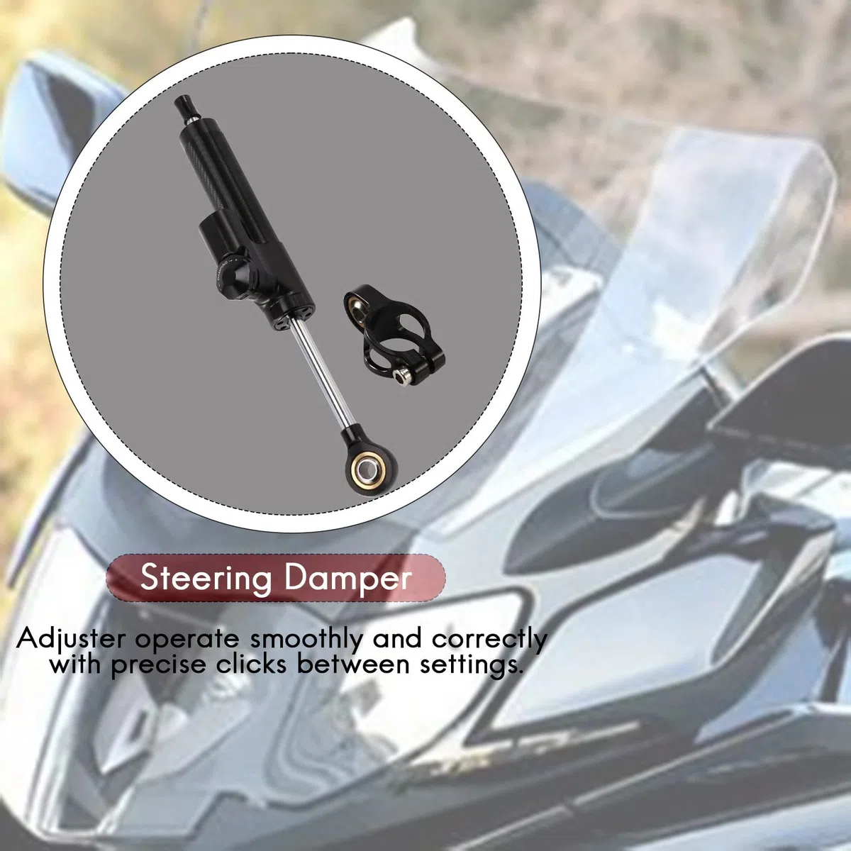 Regulador de dirección universal para motocicleta, estabilizador lineal, control seguro inverso CNC para MT09 MT07 YZF R1 R6 Negro, 500082134A3