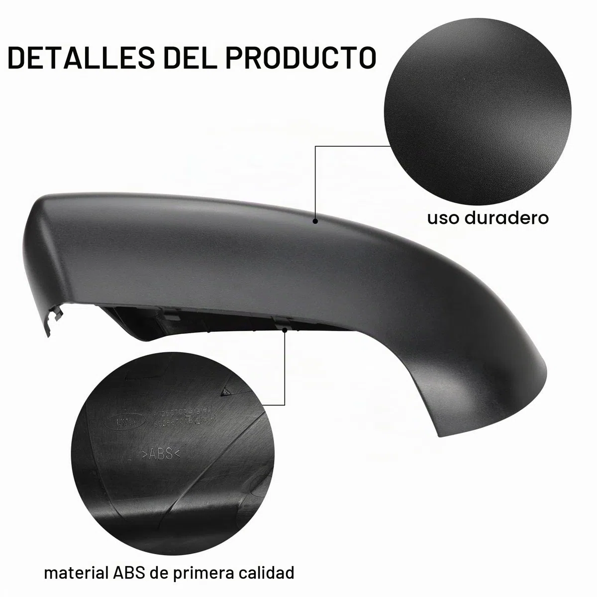 Par de cubiertas de retrovisores de repuesto para Nissan Qashqai 2007-2014, tapa de carcasa de espejo retrovisor izquierdo y derecho (negro)