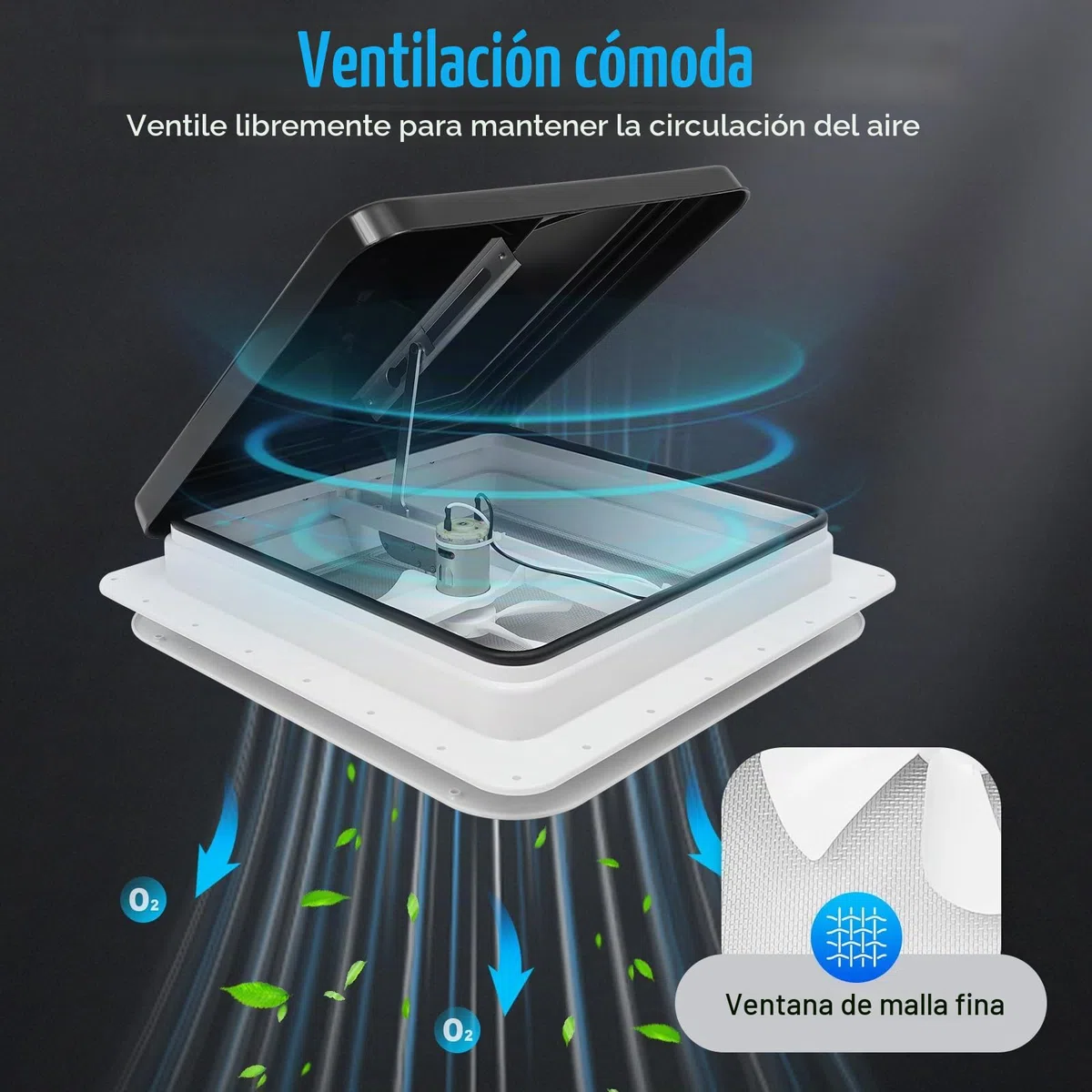 42 x 42 cm, Claraboya, Tragaluz de Techo, para Caravana, Transparente, con Ventana para Caravana, Autocaravana