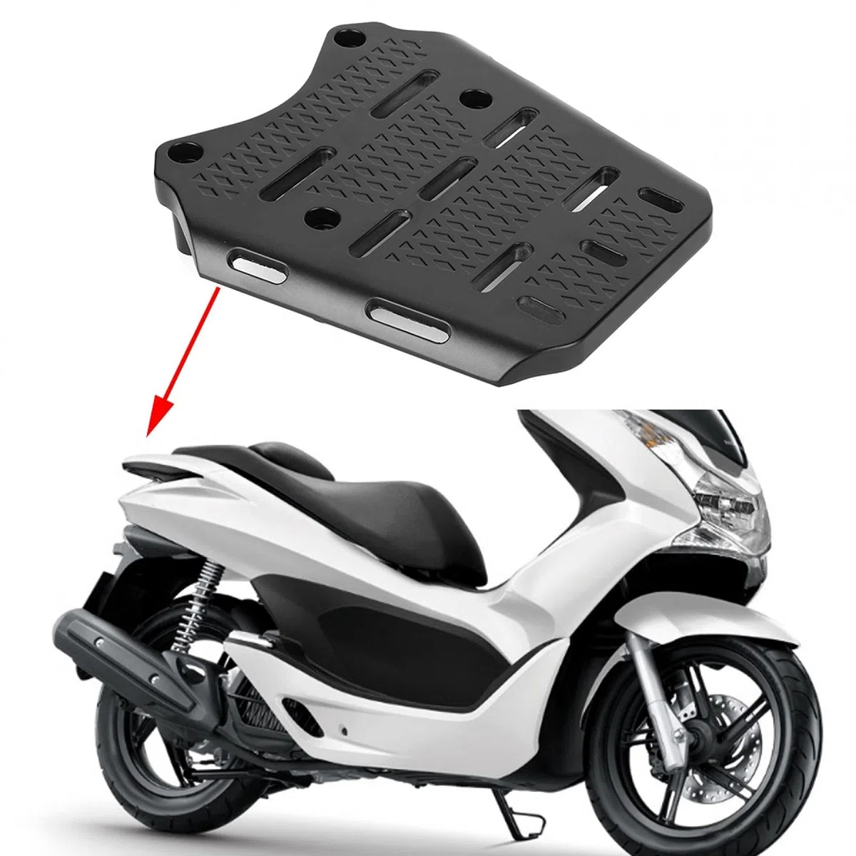 PCX Portaequipajes Portaequipajes Trasero Portaequipajes para Motocicletas para PCX 125 150 2014-2019 Aleación de Aluminio CNC con 4 x Tornillos para Motocicletas Portaequipajes Trasero para Motocicle