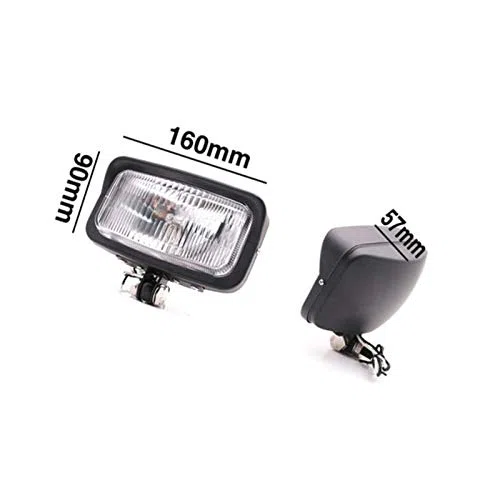 Faros delanteros rectangulares cuadrados de montaje inferior delantero de motocicleta para Harley Honda Kawasaki Suzuki Yamaha Cafe Racer Retro Vintage Bike Cruiser Chopper personalizado (Cromo)