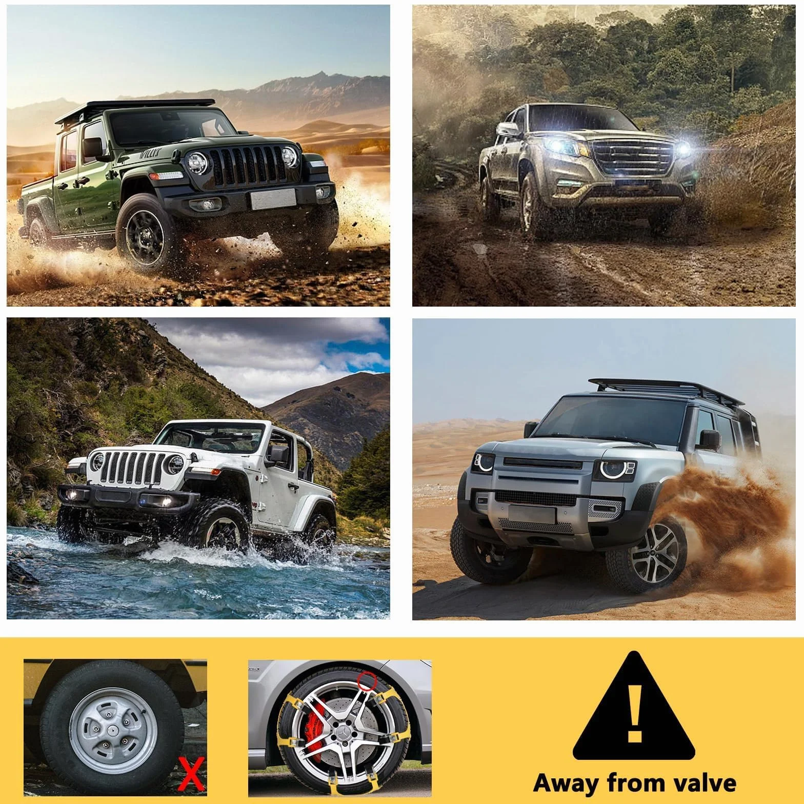 Cadenas De Nieve Universales Para Coche, 6 Unidades Antideslizantes, Para Neumáticos De 165 A 265 Mm De Ancho, Para Vehículos Utilitarios Deportivos, Fáciles De Montar Para Invierno, Hielo, Barro