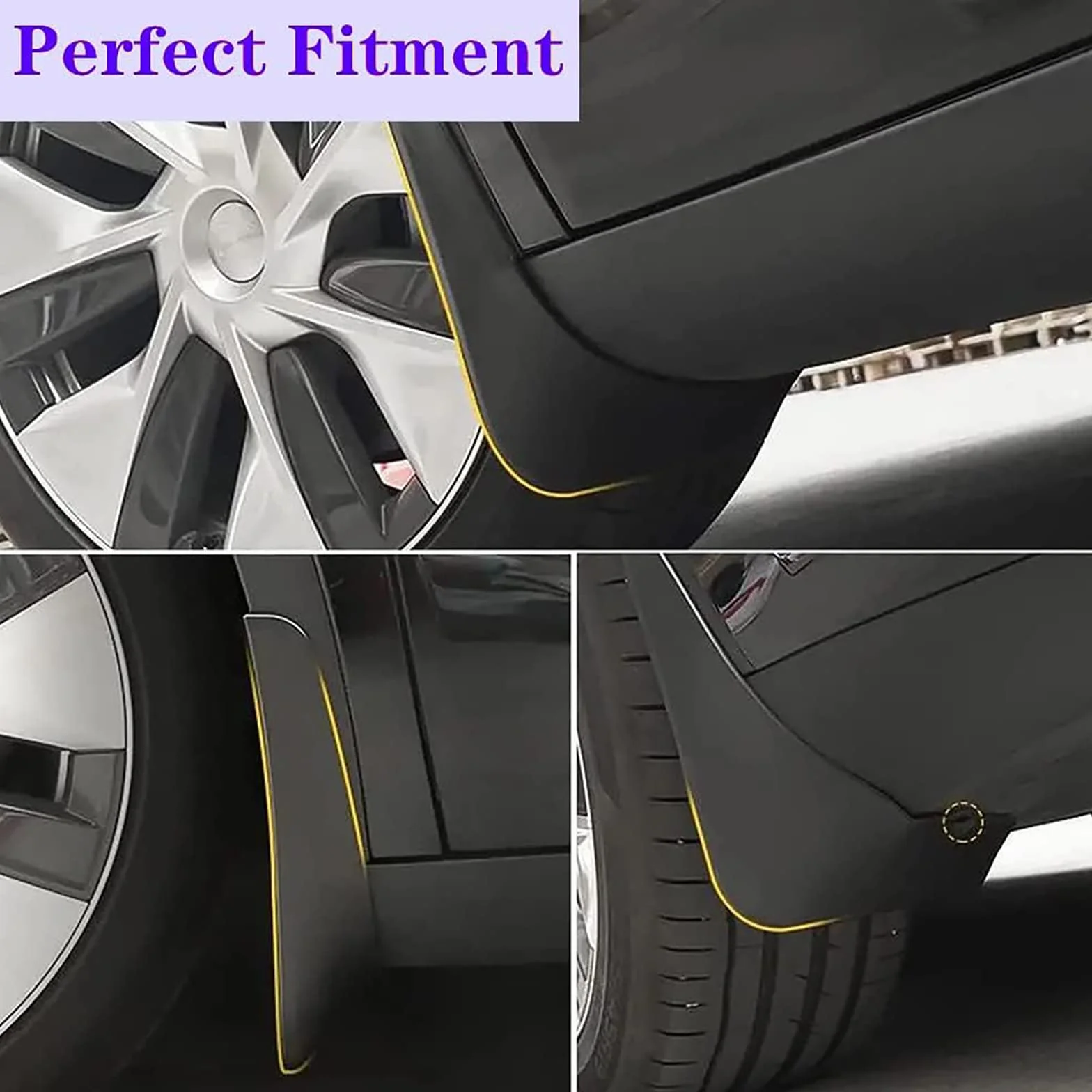 Coche Faldillas Antibarro para KIA Niro HEV 2023-2024 Guardabarros Delanteros Traseros Carrocería Protector contra Salpicaduras Auto Accesorios 4PC,Send 1 Car Towel