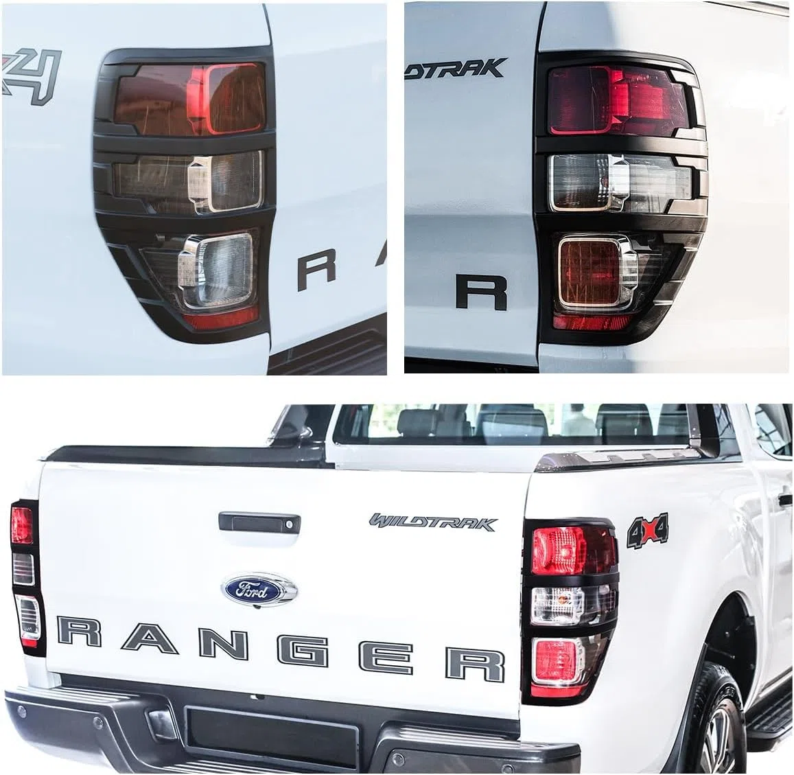 Cubiertas de faros traseros para Ford Ranger 2012-2022, T6 T7 T8 Wildtrak Raptor XL XLT XLS Limited Platinum MK1 MK2 MK3 (2012-2022 Cubierta de luz trasera)