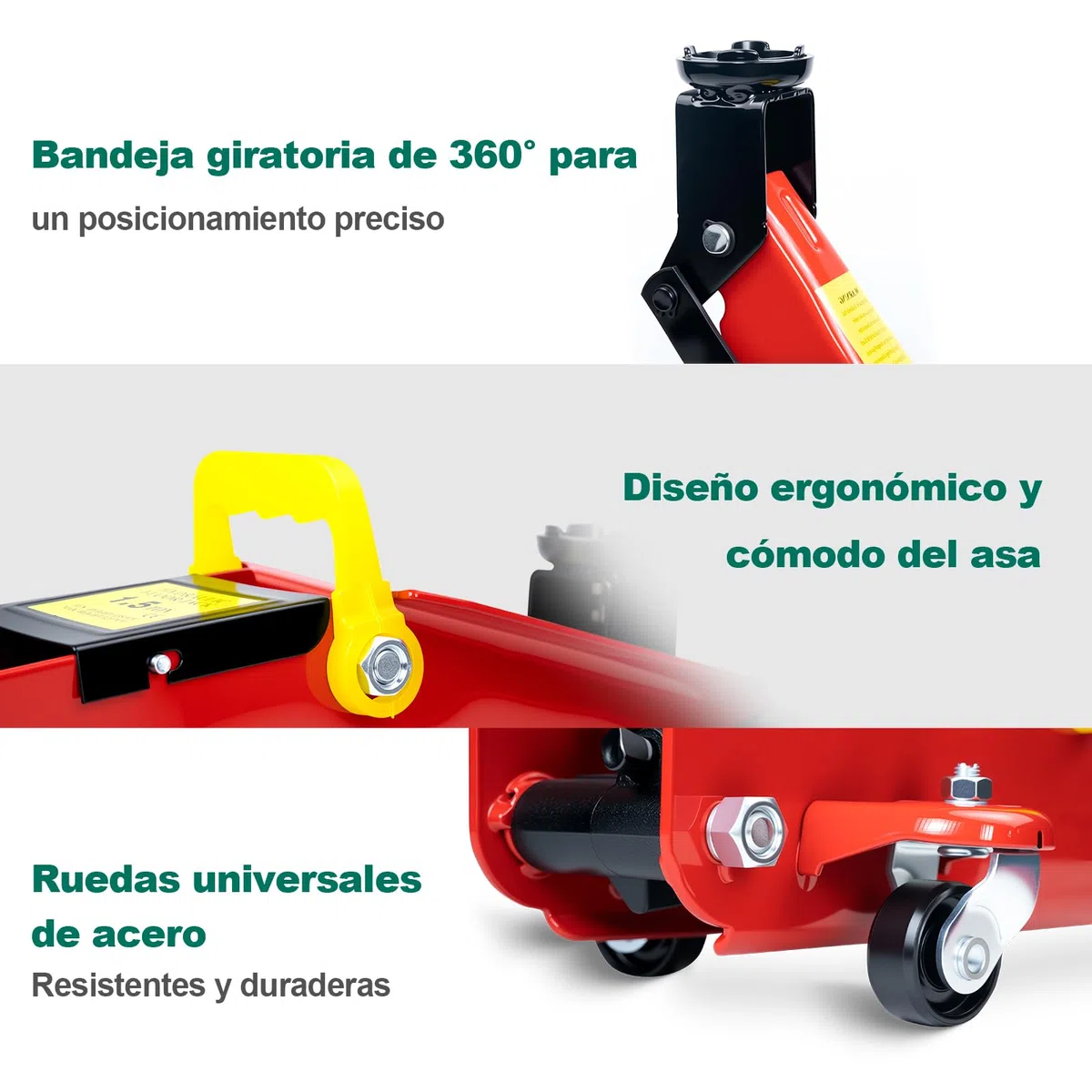 Hychika, gato hidráulico de 1,5 T, gato hidráulico con bomba de pistón hidráulico, elevador hidráulico, 135 – 320 mm, para berlina, SUV, cambio de neumáticos