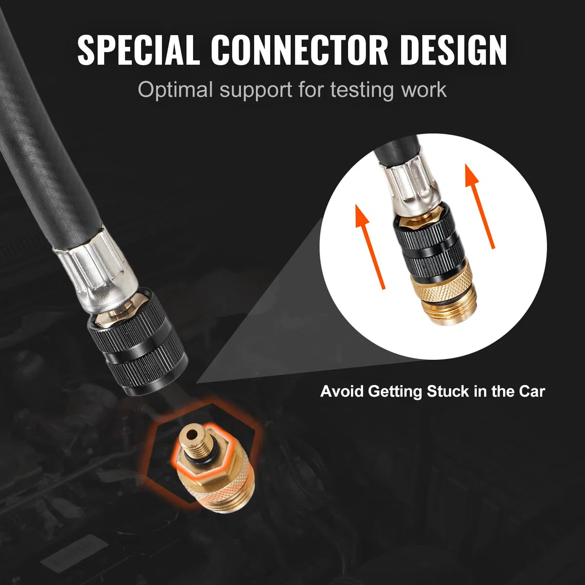 VEVOR Comprobador de Compresión con 9 Kits de Adaptadores Compresiómetro para Motor de Gasolina Medidor de Compresión 0-300 psi Herramienta de Diagnóstico del Cilindro del Motor para Coche Motocicleta