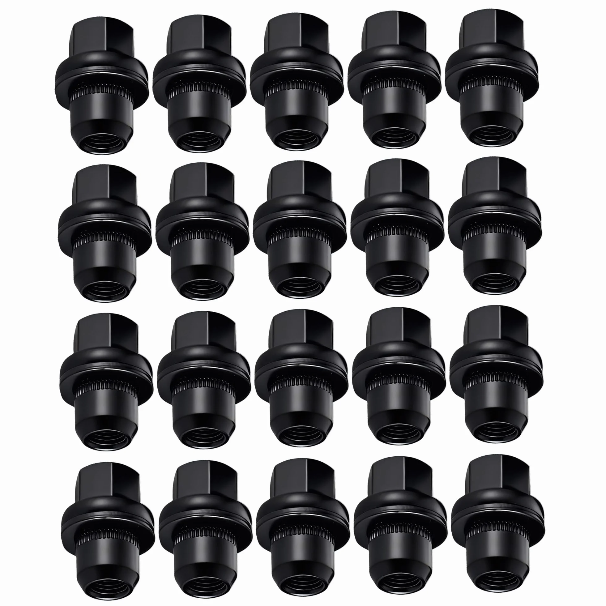 20 tuercas de rueda M14 x 1.5 profesionales para Land Rover Discovery para Range Rover Sport 3 4 para Range Rover L322, tuercas cromadas de extremo cerrado, reemplazo RRD500590 LR068126 (negro