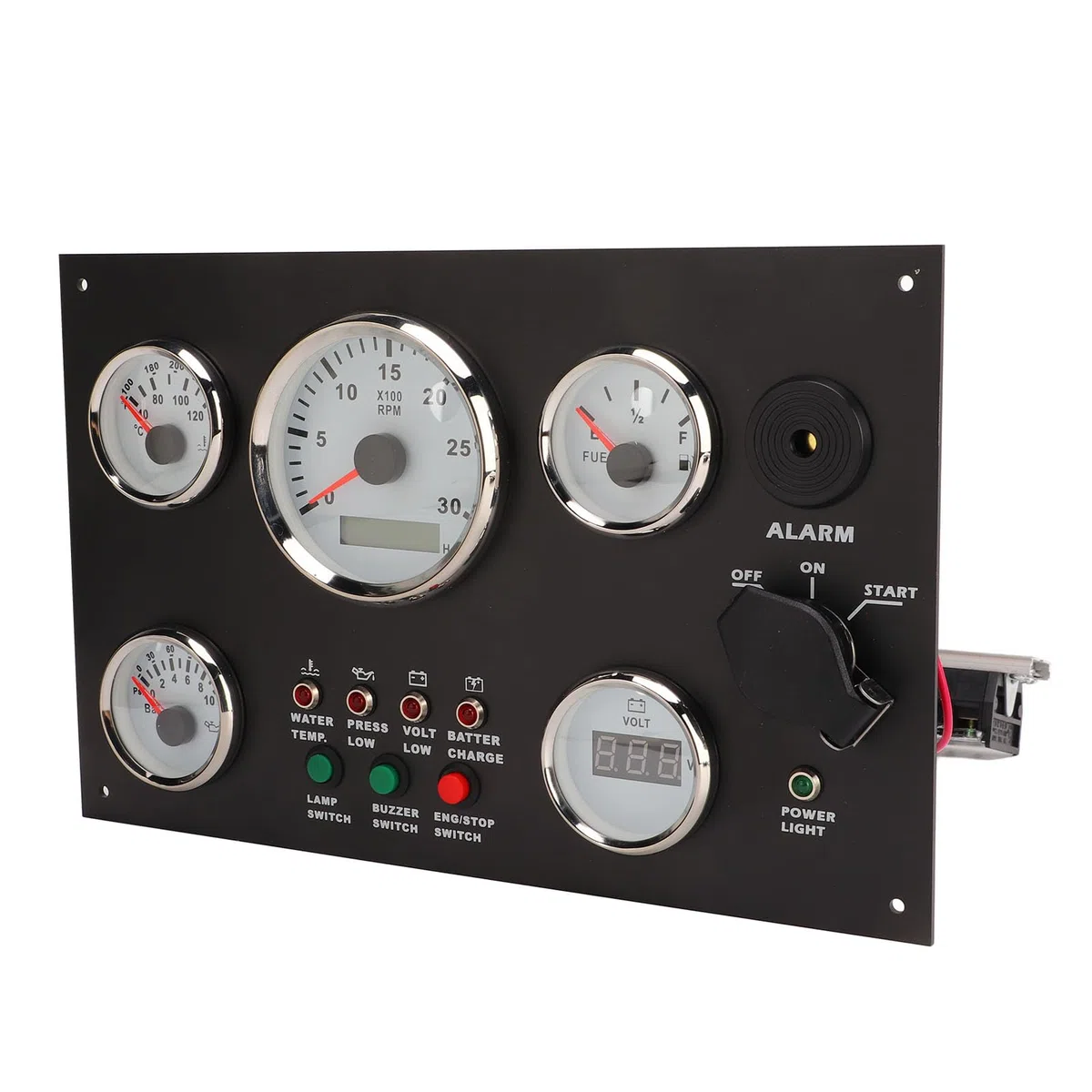 Panel de Instrumentos del Barco, Panel de Instrumentos del Tablero del Motor Valor de Voltaje Nivel de Aceite Volumen de Aceite Restante de Alta Precisión para el Generador(12V)